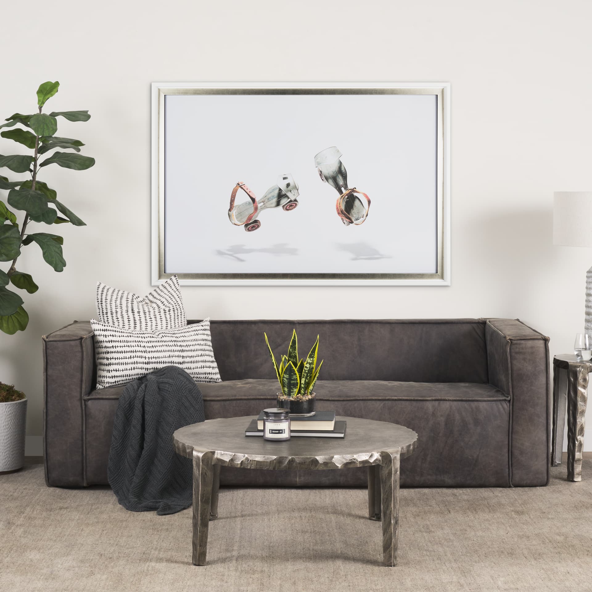 Vintage Roller Skates I by Natalia a Framed Art Print Matted under Glass — in a styled room