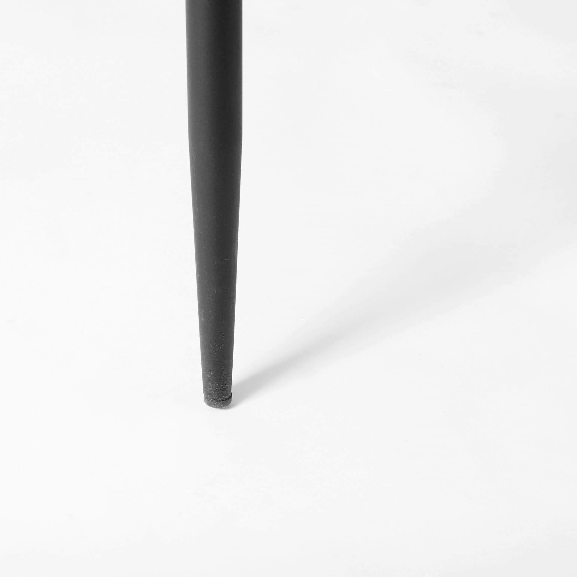 Langston Open Back Dining Arm Chair | Brown Faux Leather w/ Black Iron — product photograph