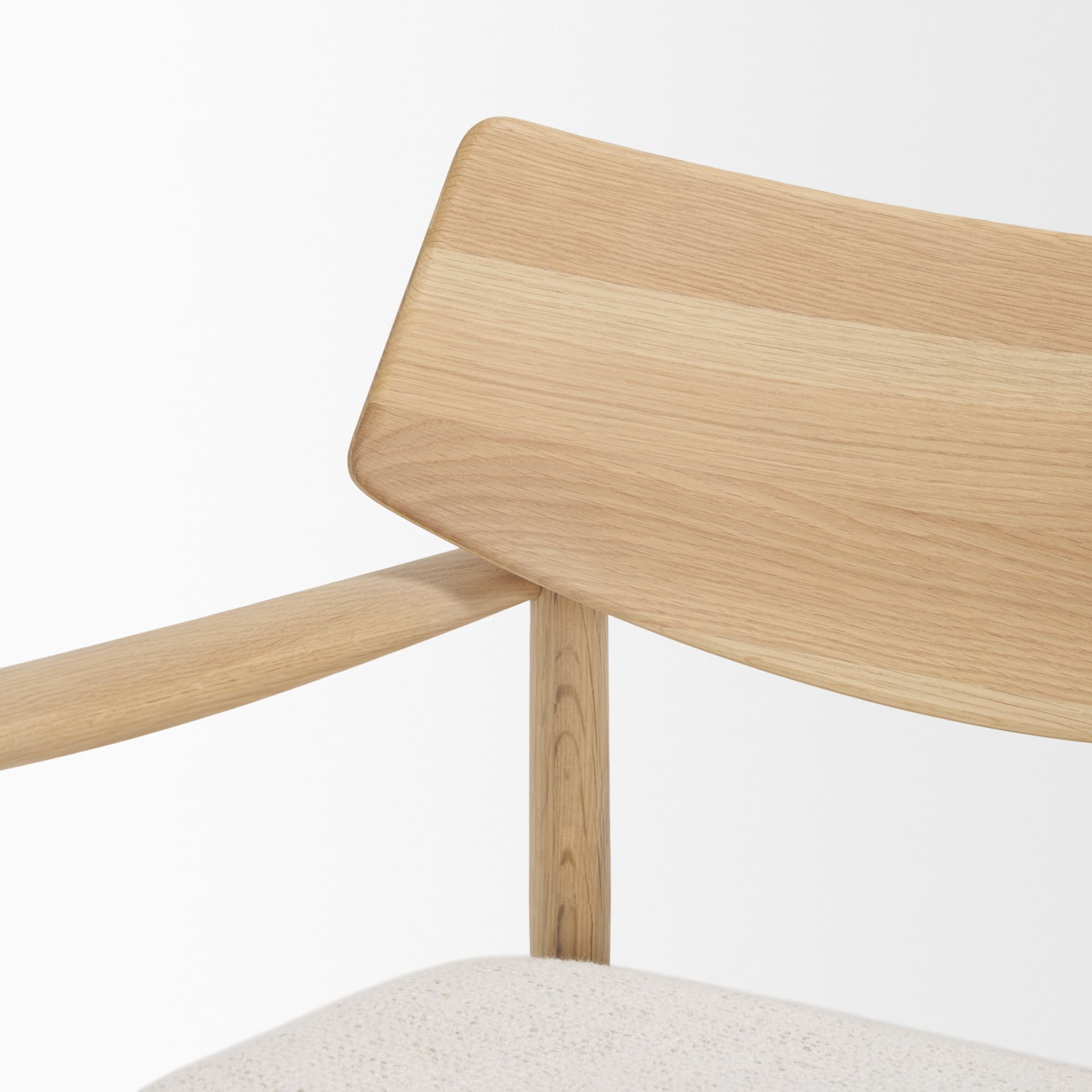 Haggen Light Brown Oak Wood w/ Cream Fabric Accent Chair — product photograph