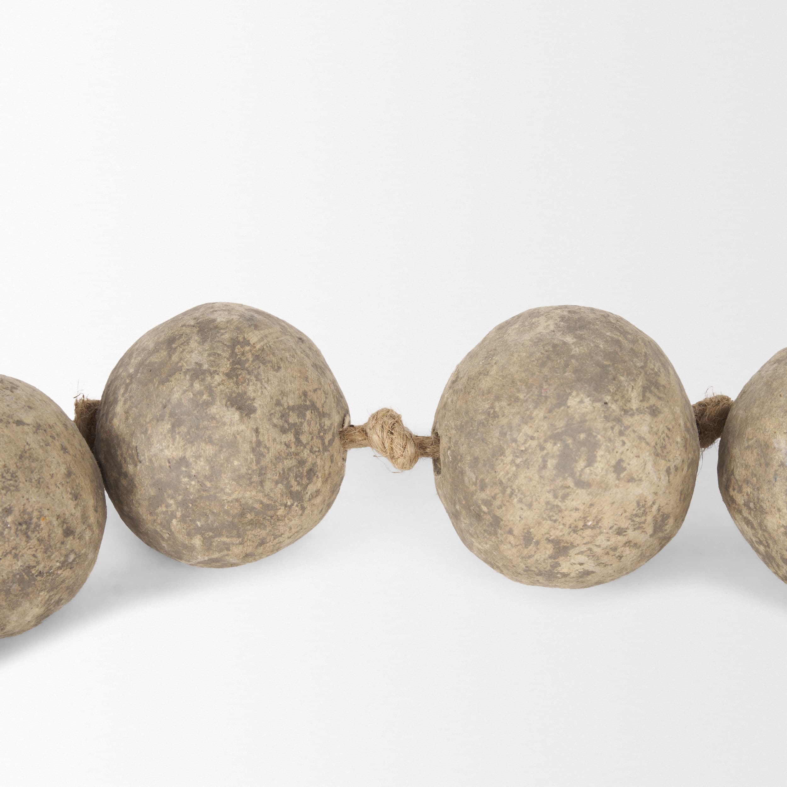 Varamala Dark Beige Paper Mache Sphere Garland — product photograph