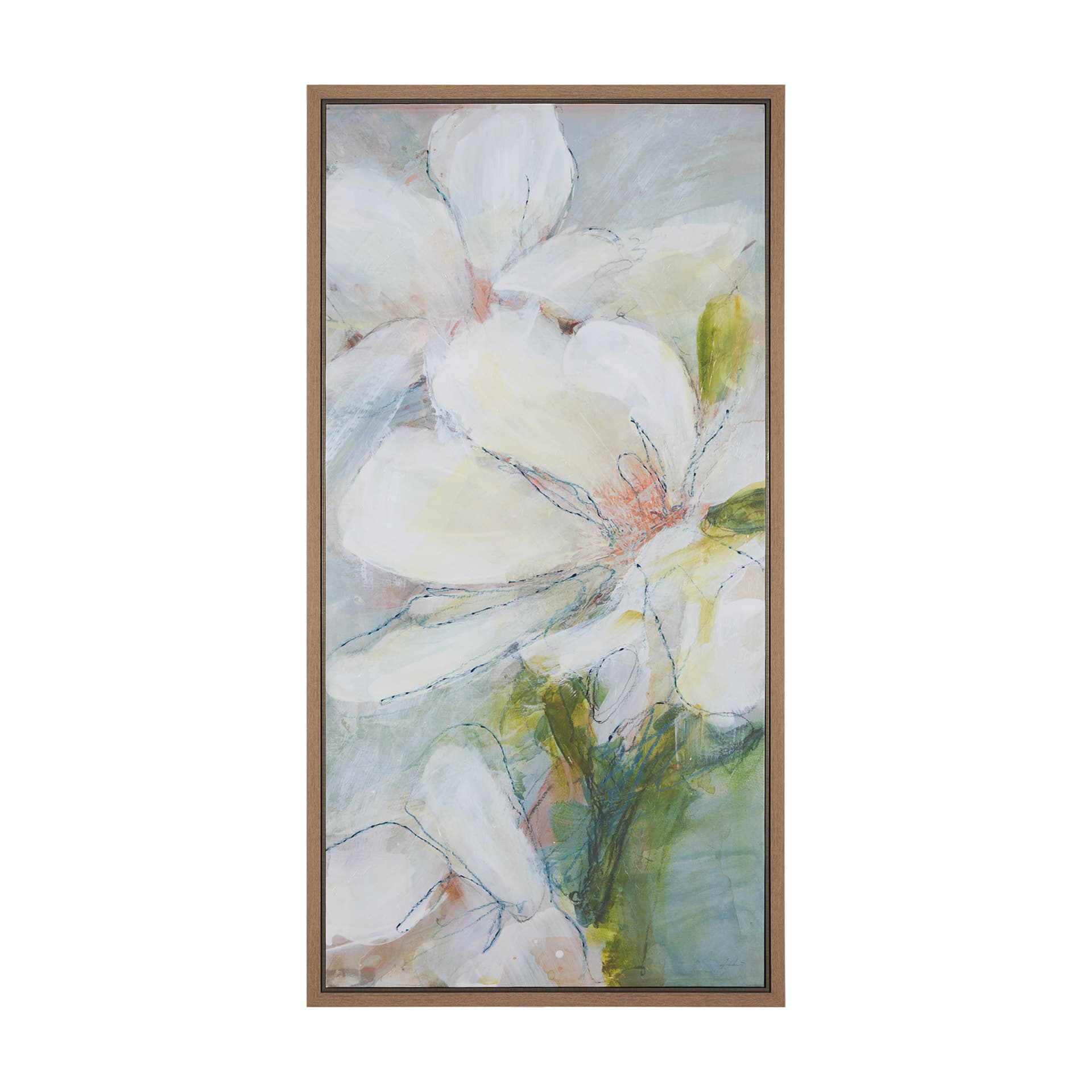 Aromatic Magnolia by Mercana Studio a Hand Embellished Textured Framed Canvas — product photograph