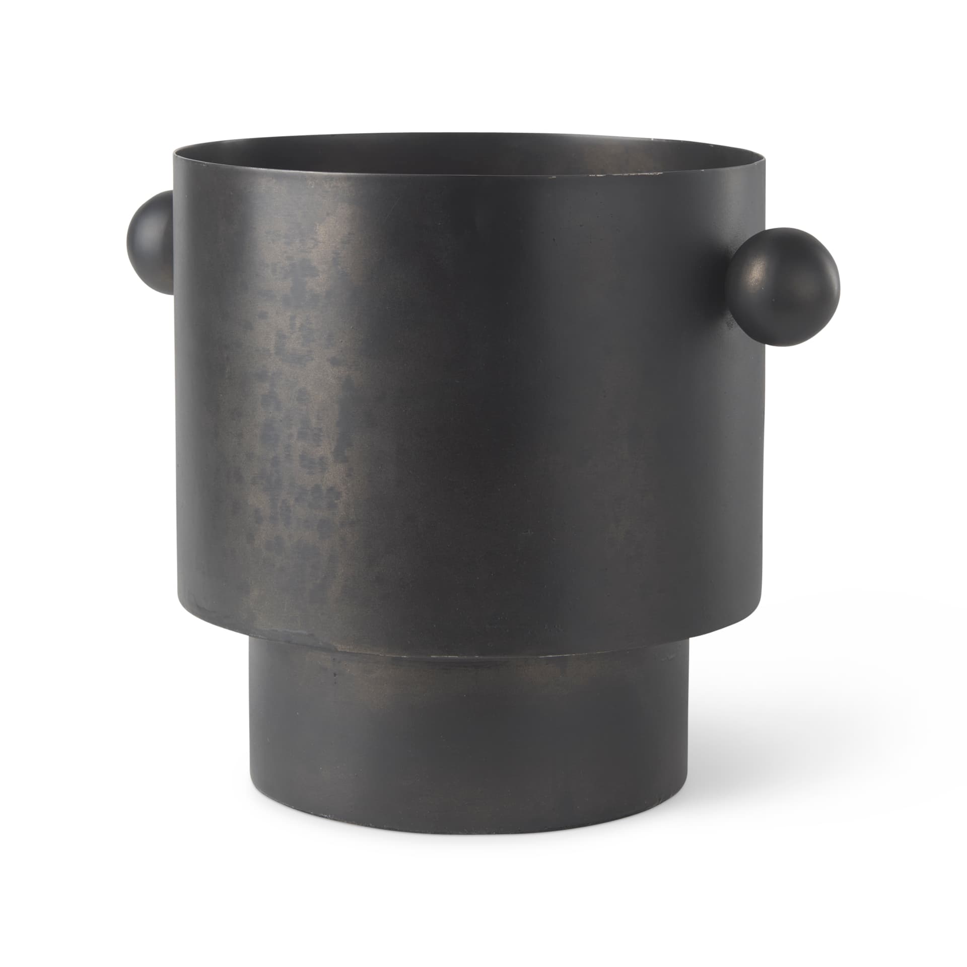 Juno 8.5H Large Black Iron Vase — product photograph