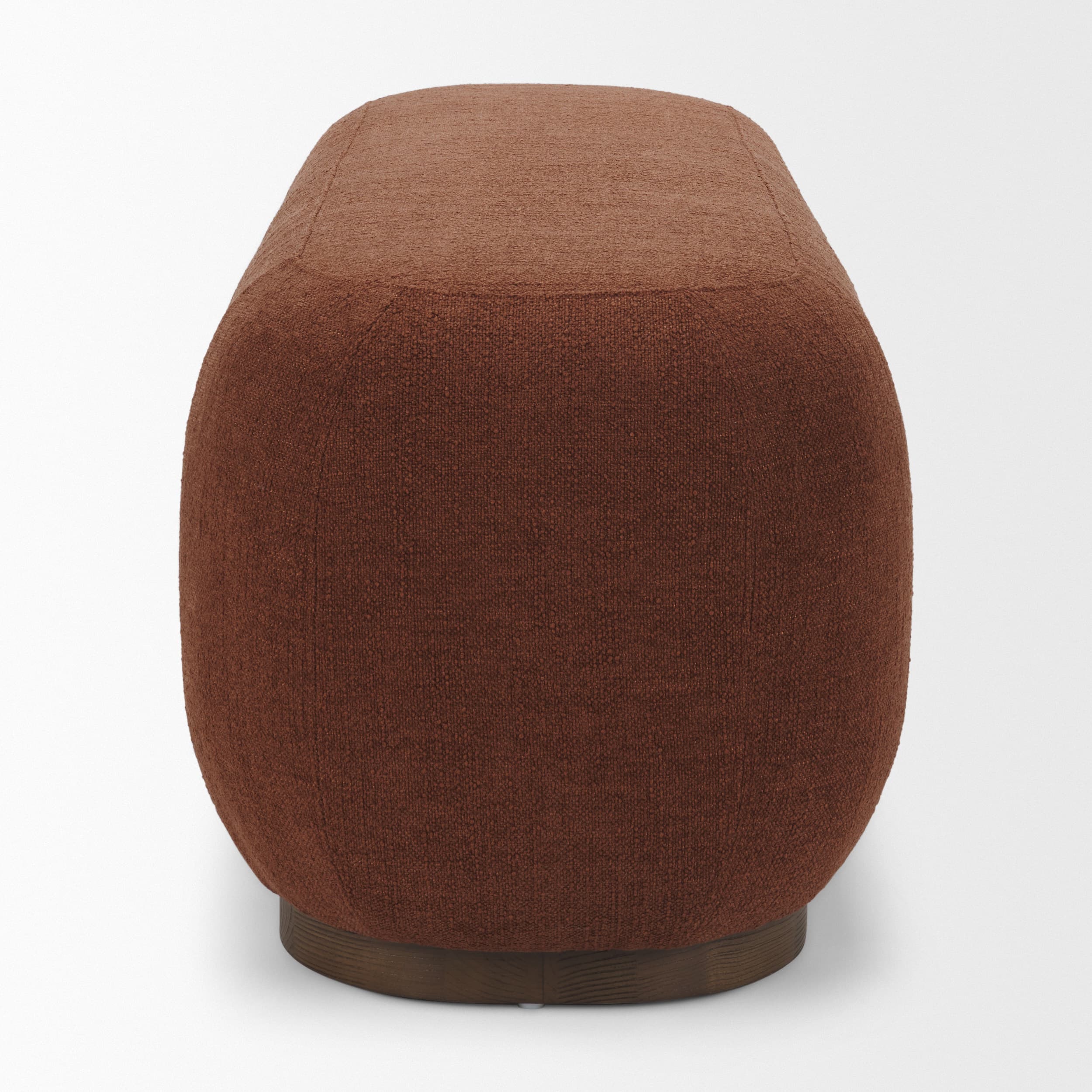 Siren Burgundy Fabric w/ Brown Ash Wood Oblong Bench — product photograph