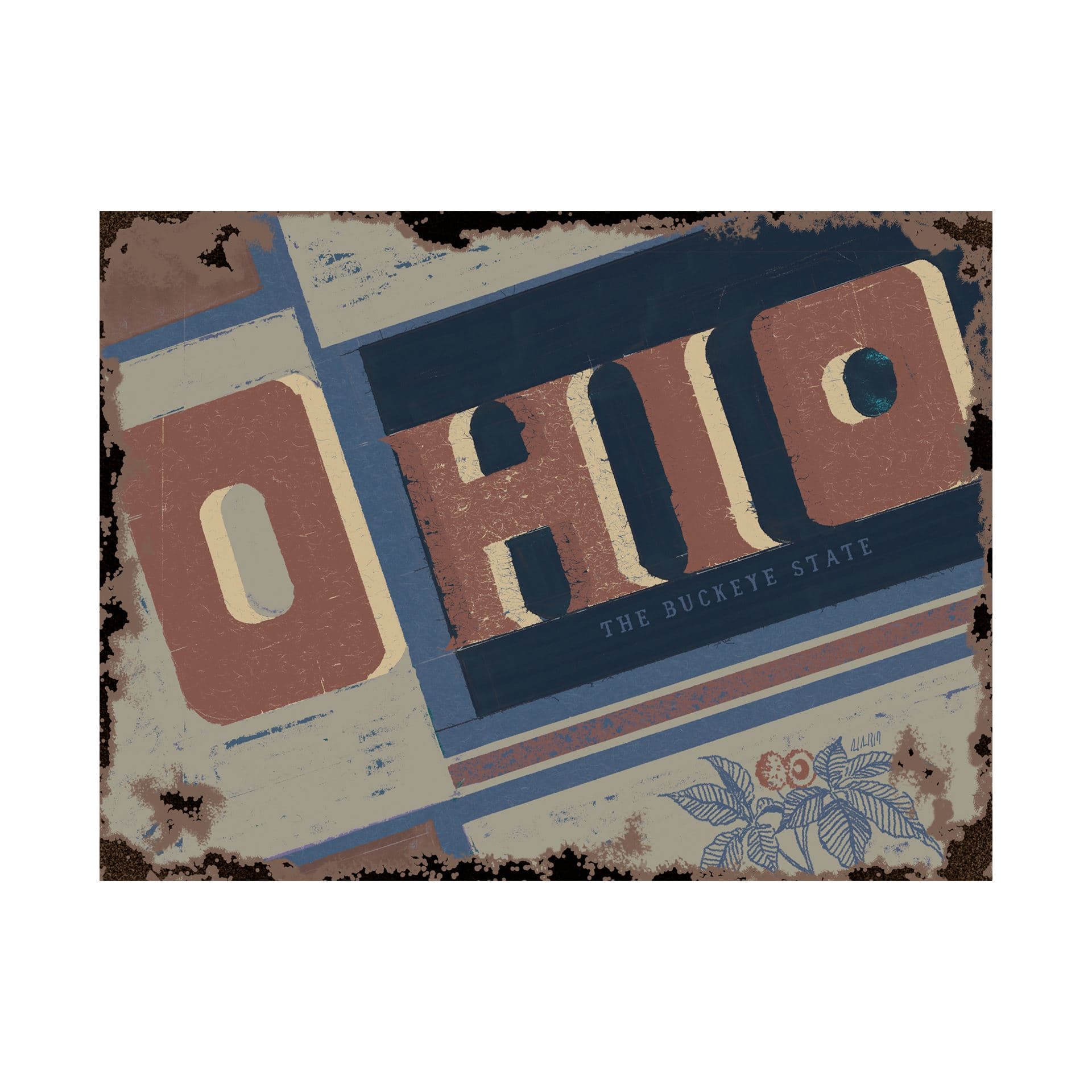 Ohio by Alarm a Hand Embellished Textured Canvas — product photograph