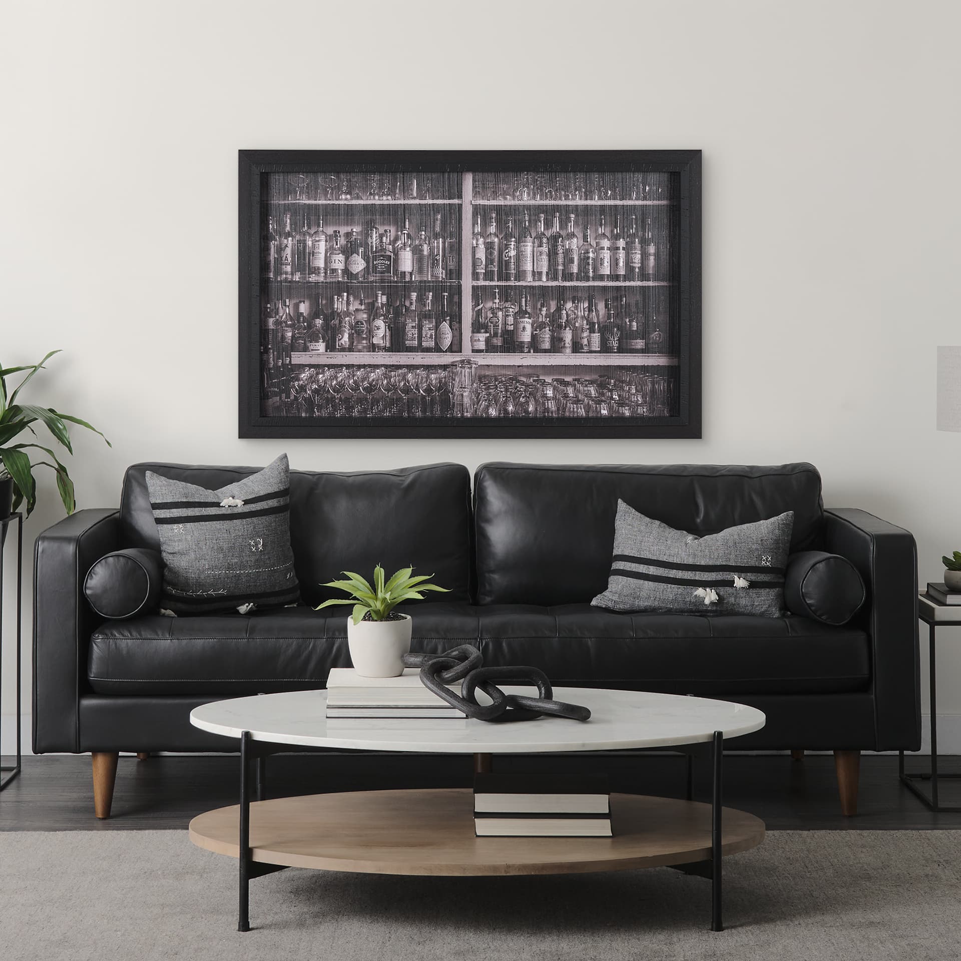 Seattle by Kurt Klein a Hand Embellished Framed Photo Art Print — in a styled room