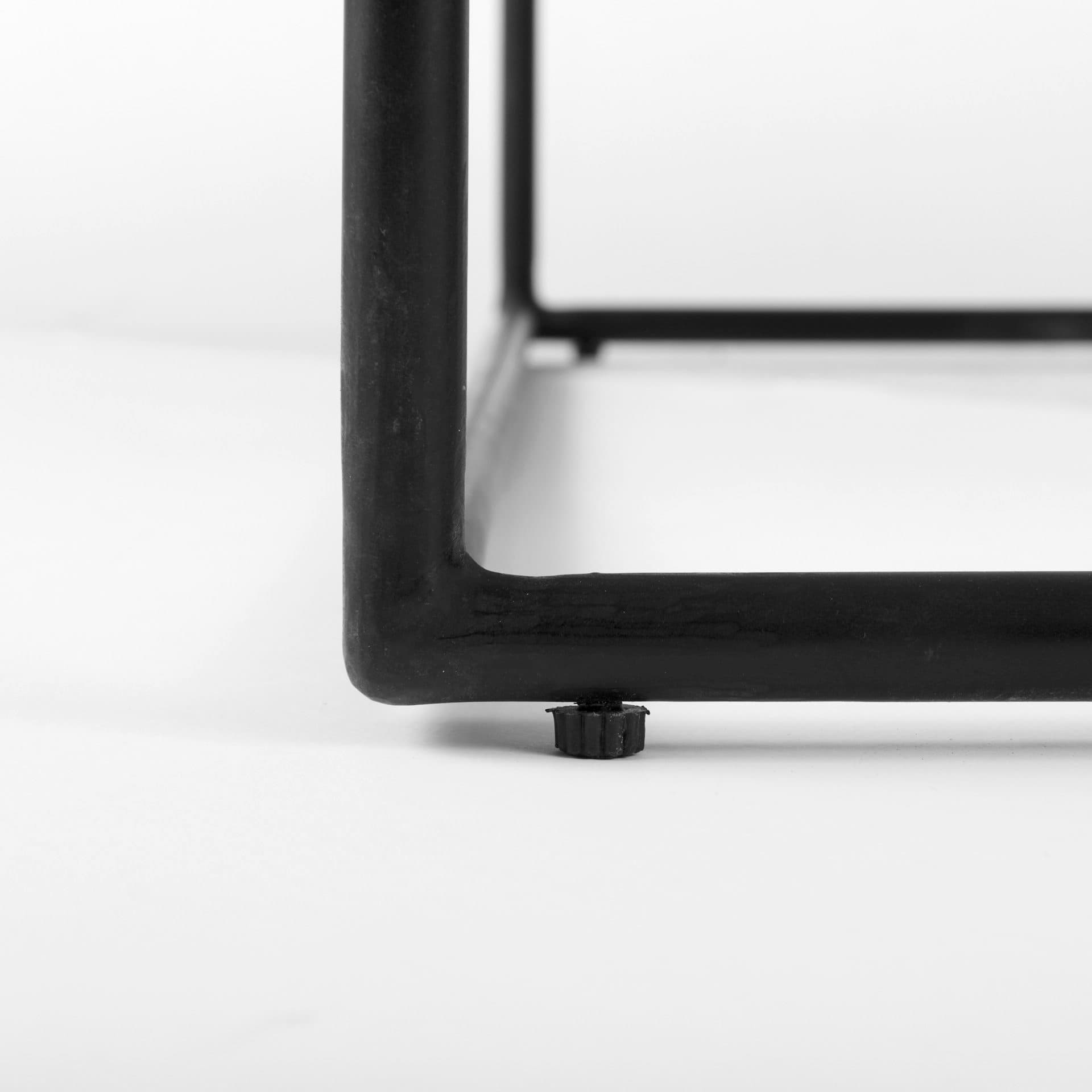 Austen 36L x 36W x 14.5H Round White Marble Top W/ Black Metal Frame Coffee Table — product photograph