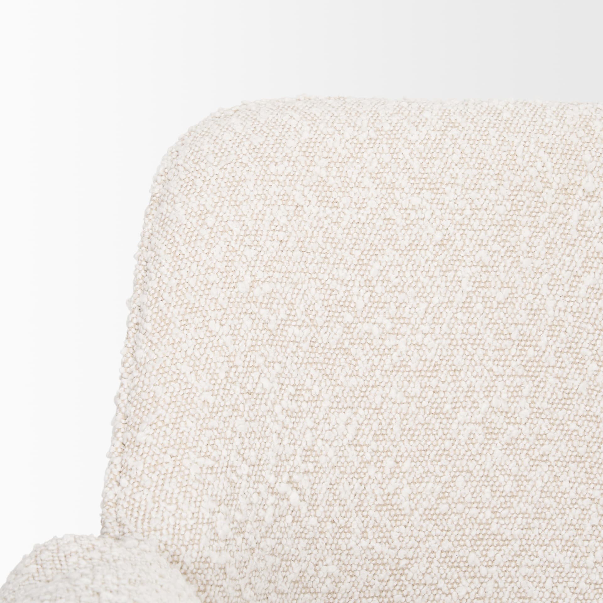 Brently Curved Back Dining Arm Chair | Cream Boucle w/ Metal — product photograph