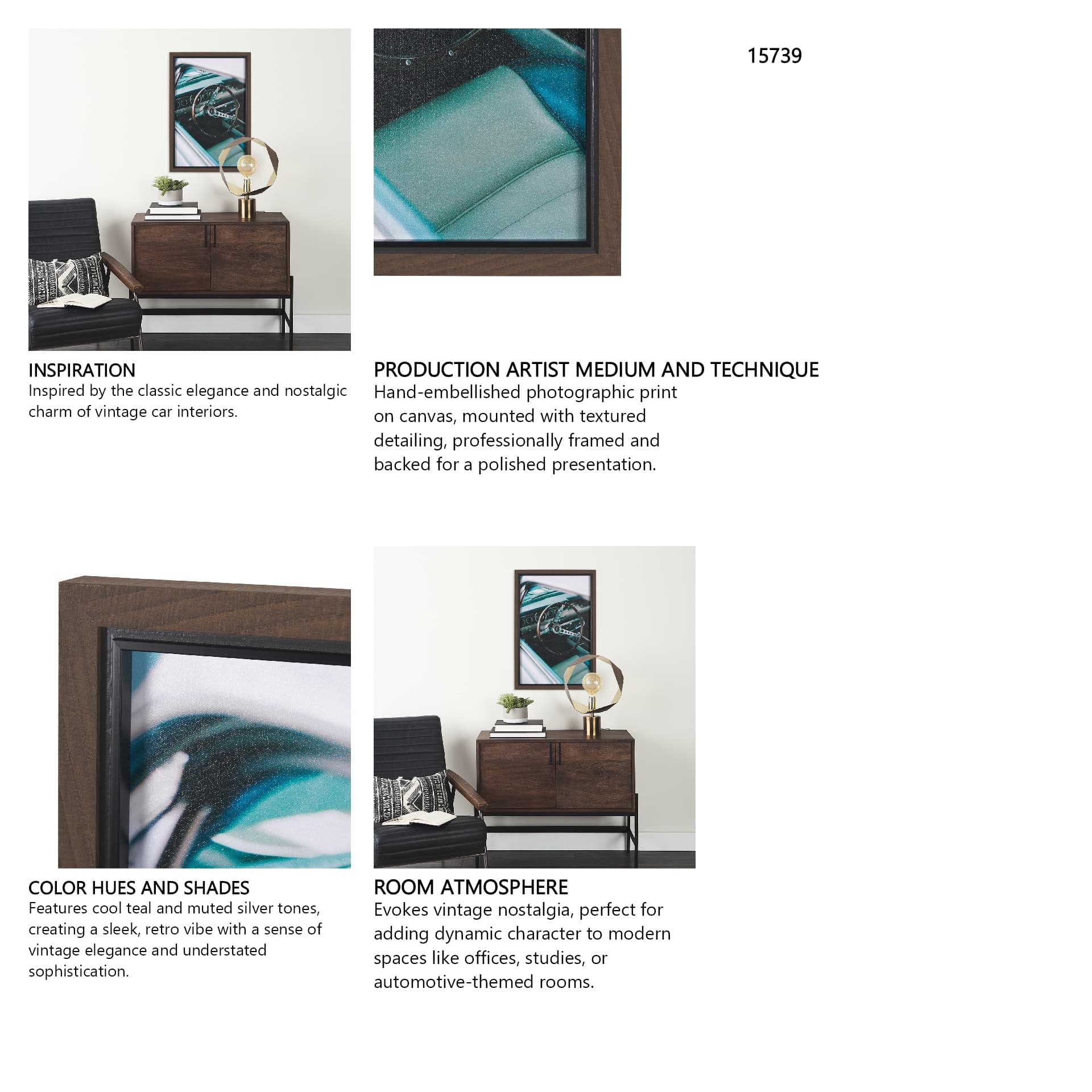Classic Car VII by Bethany Young a Hand Embellished Framed Photo Art Print — in a styled room