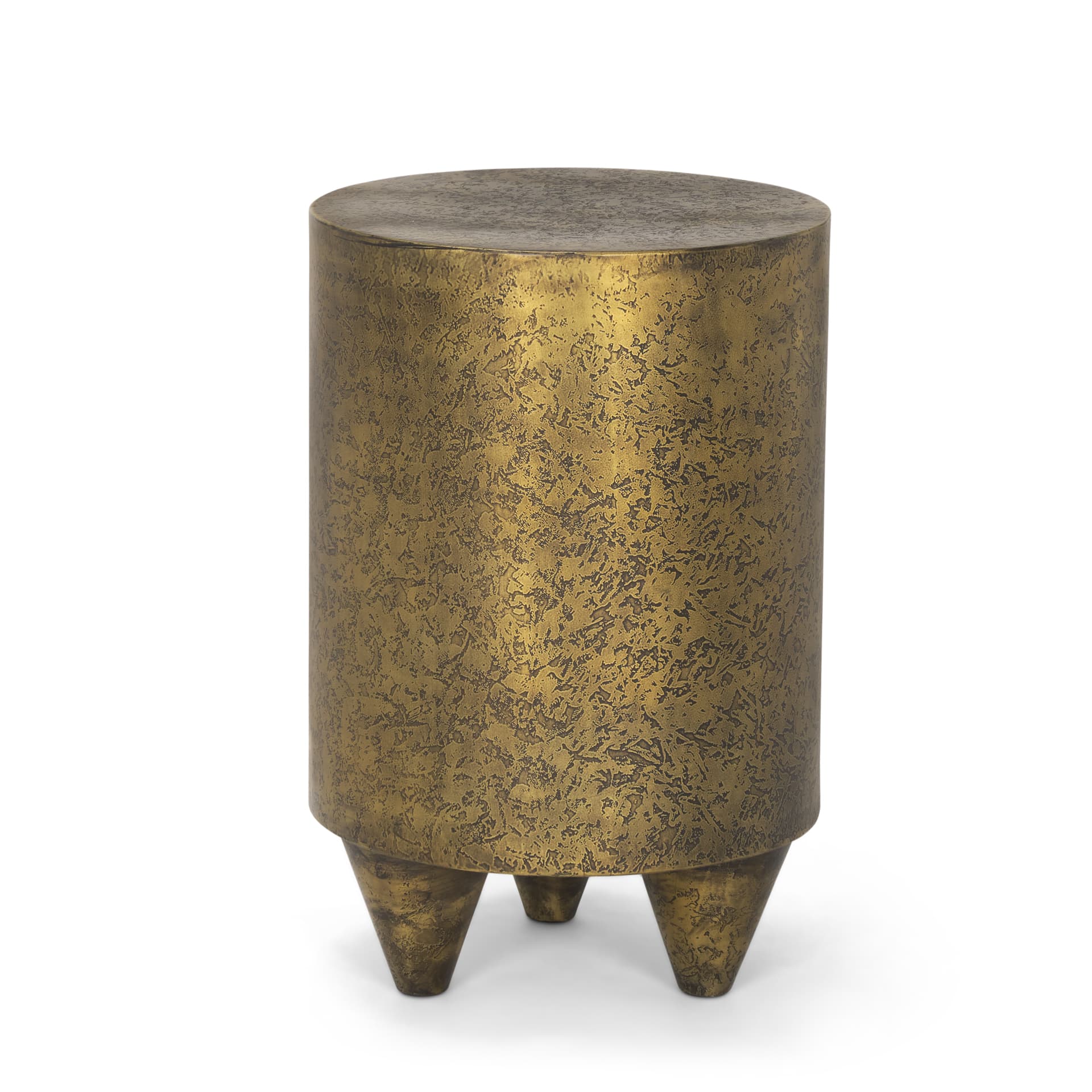 Rosh Textured Gold Metal w/ Acid Wash Accent Table — product photograph