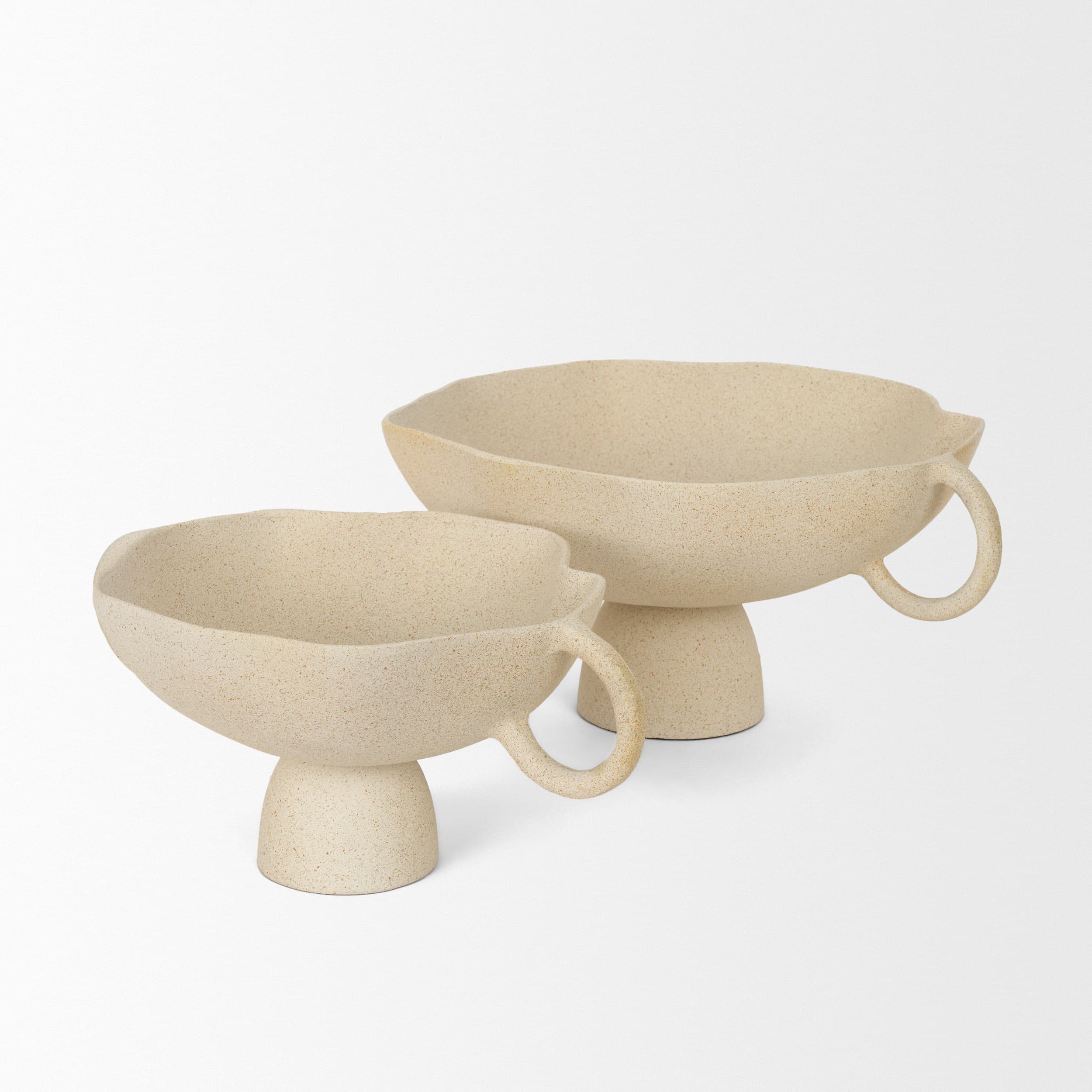 Radka Beige Textured Small Metal Decorative Bowl — product photograph