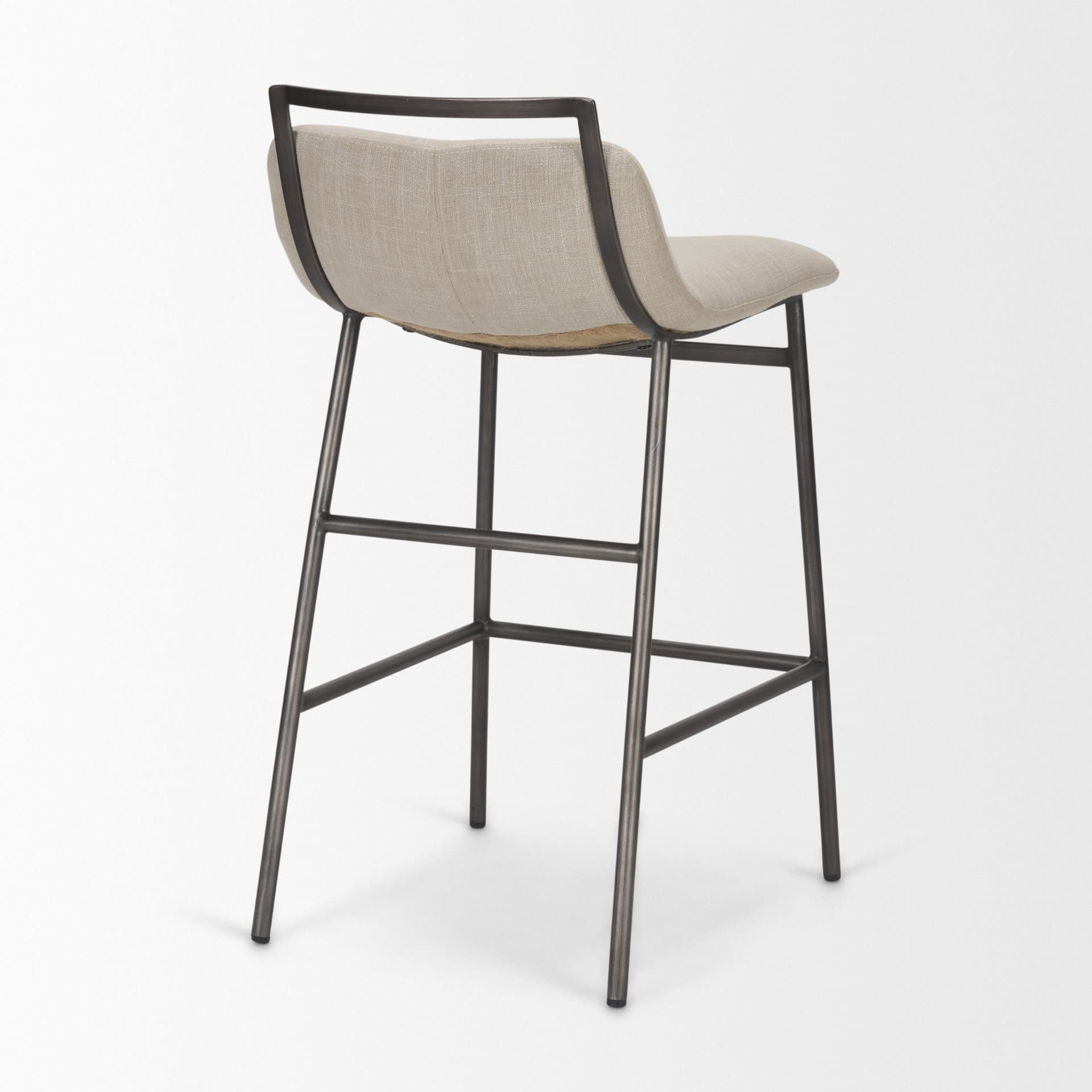 Kavalan Backless 33.5in Seat Counter Stool | Sand Fabric w/ Stool — product photograph