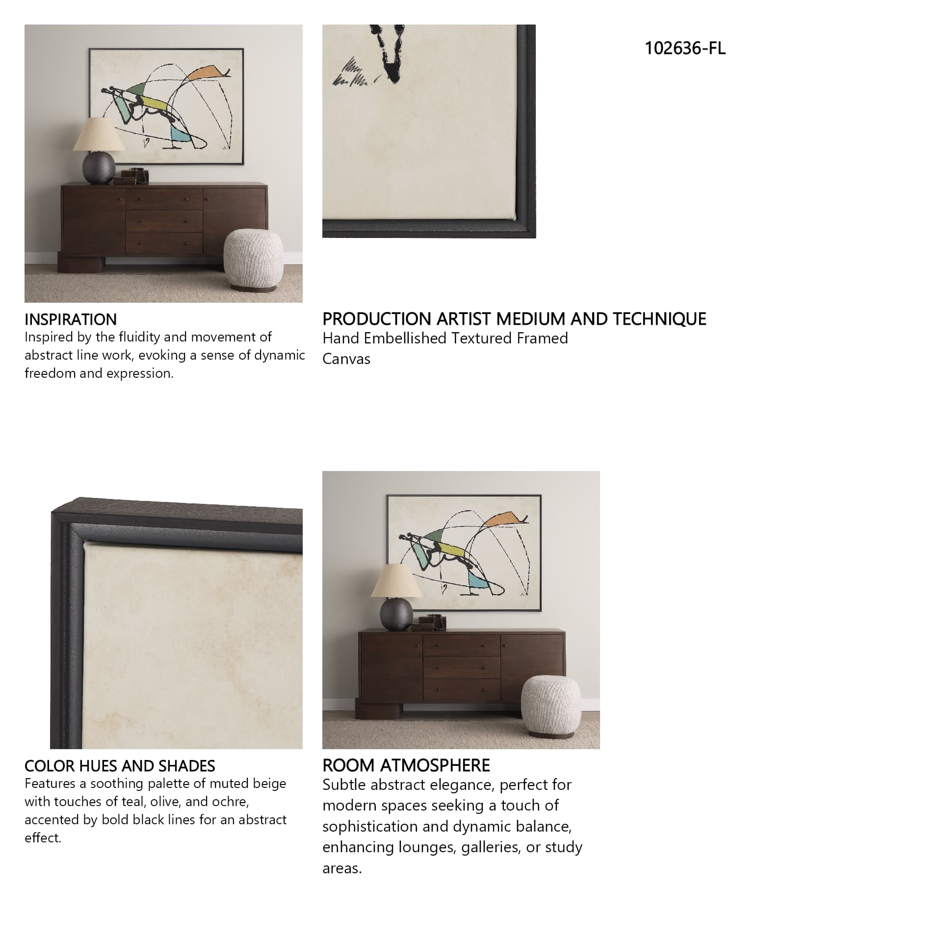Vintage Vibes I by Mercana Studio a Hand Embellished Textured Framed Canvas — in a styled room