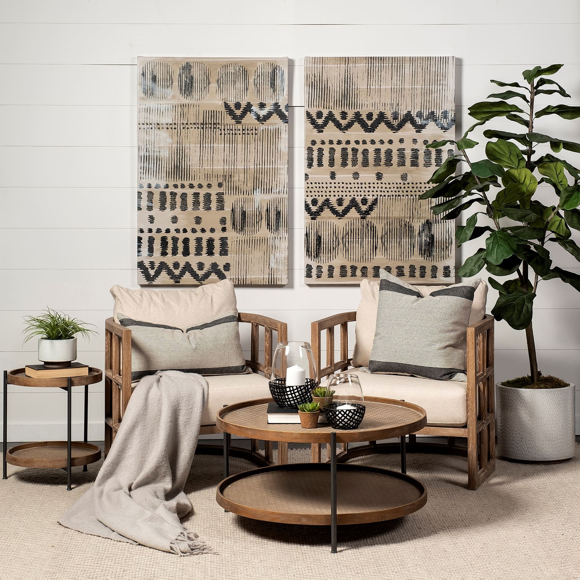 Wool and Silk II by Tom Reeves a Hand Embellished Textured Canvas — in a styled room