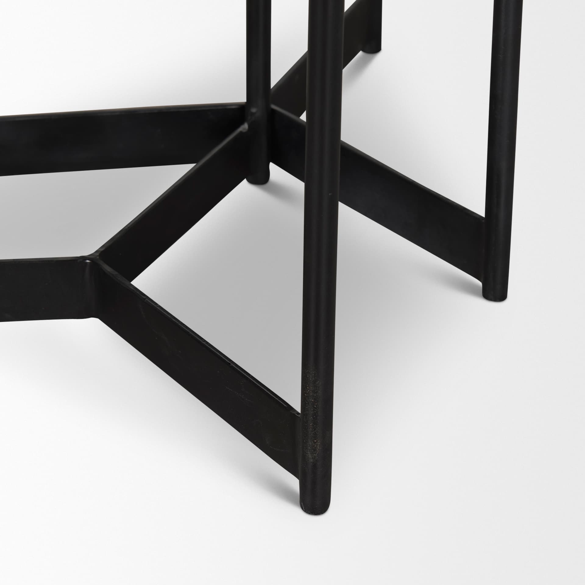Larkin Marble & Dark Brown Wood Tabletop Nesting End/Side Tables — product photograph