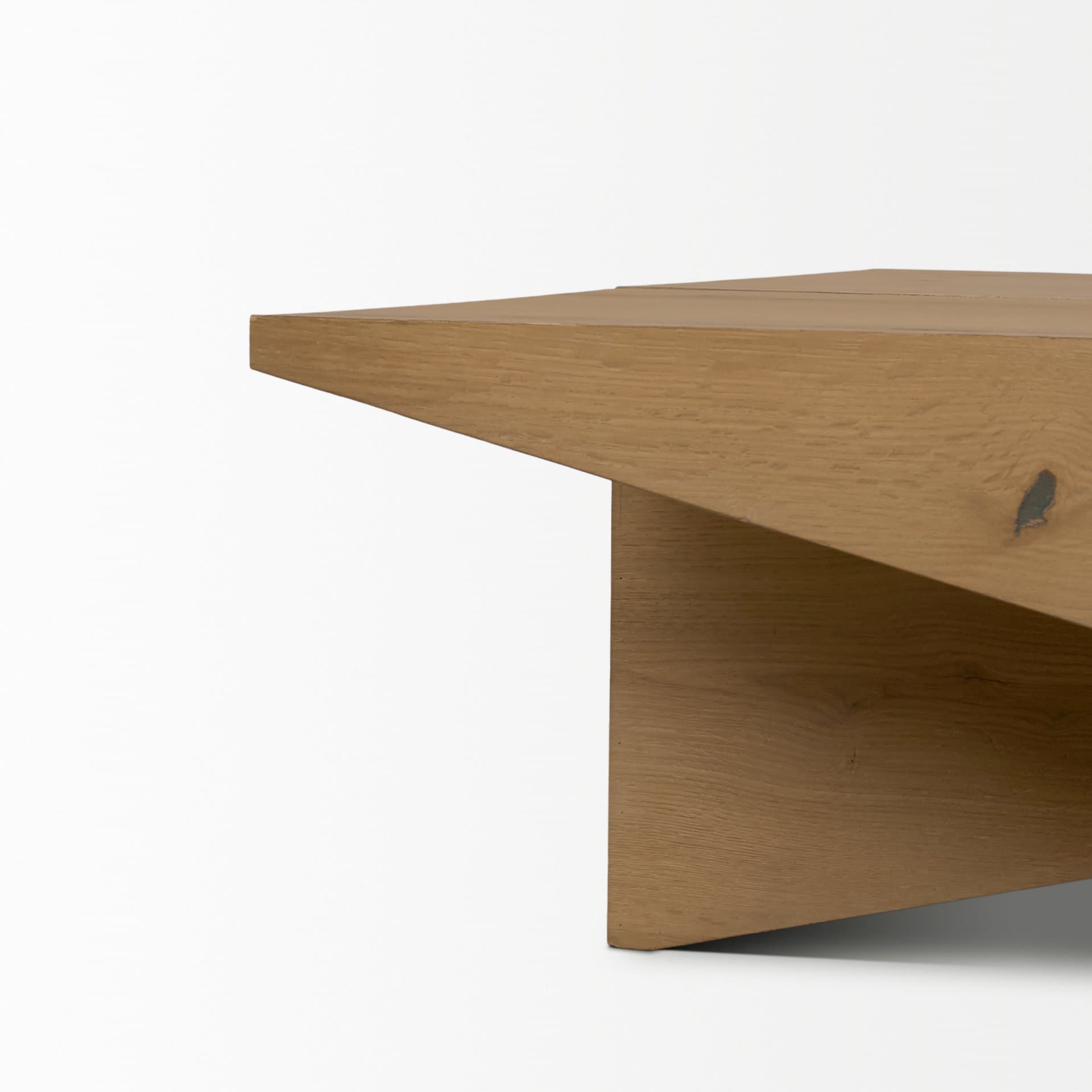 West Light Brown Oak Wood Rectangular Coffee Table — product photograph