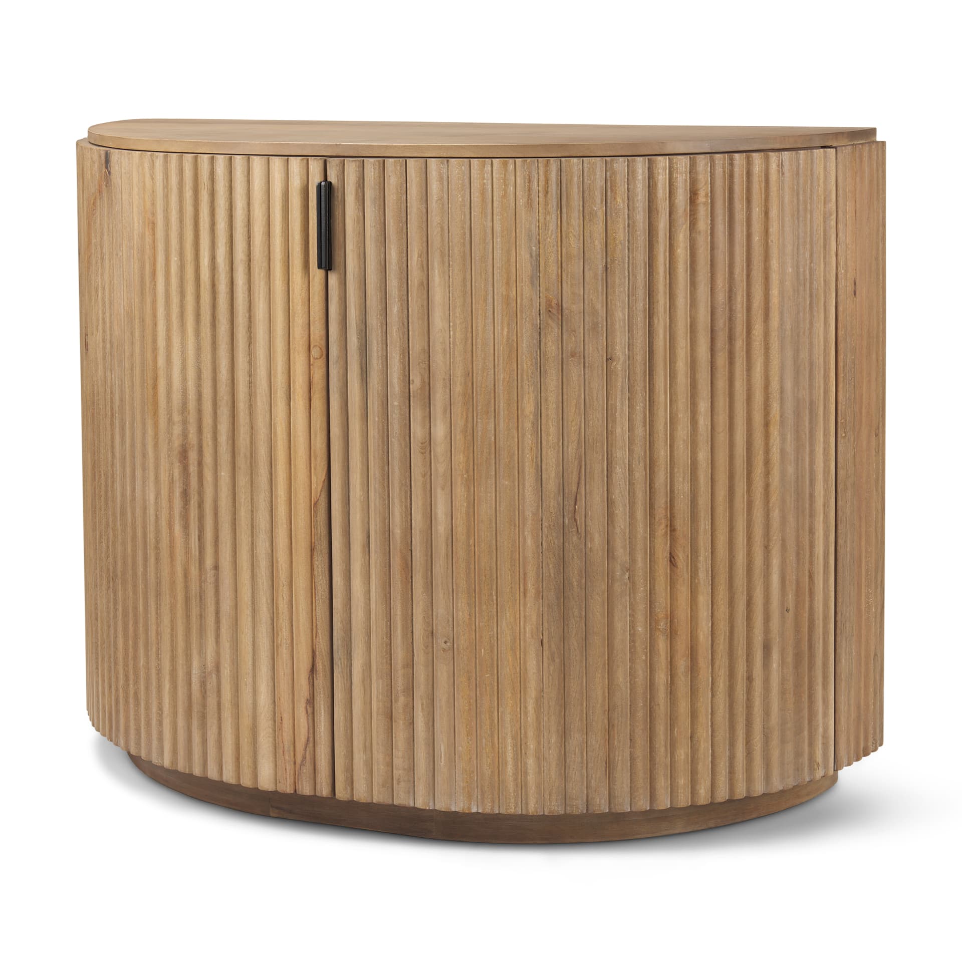 Terra Fluted Light Brown Wood 2-Door Accent Cabinet — product photograph