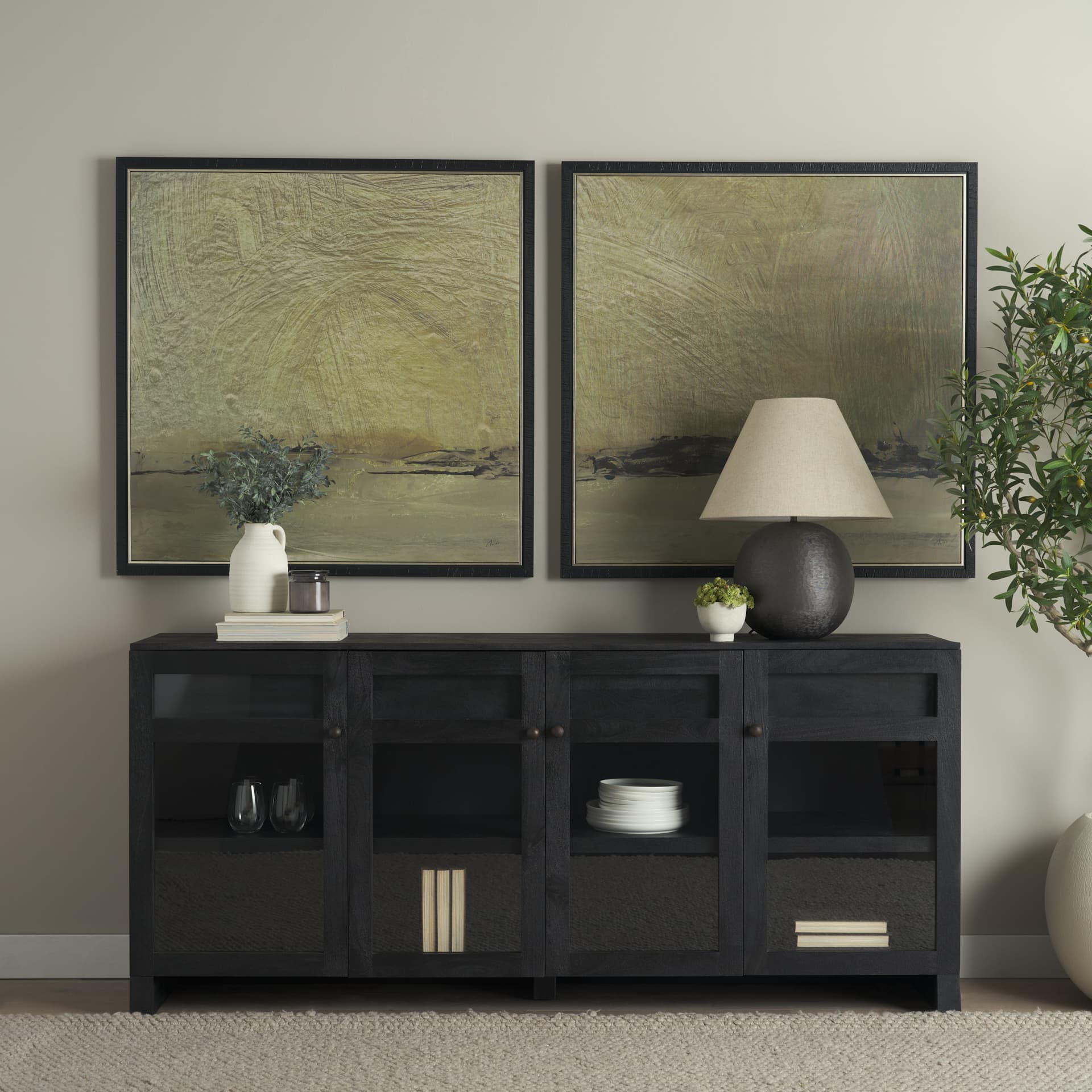 Quiet Presence I by Mercana Studio Hand-Embellished Textured Framed Canvas Artwork — product photograph
