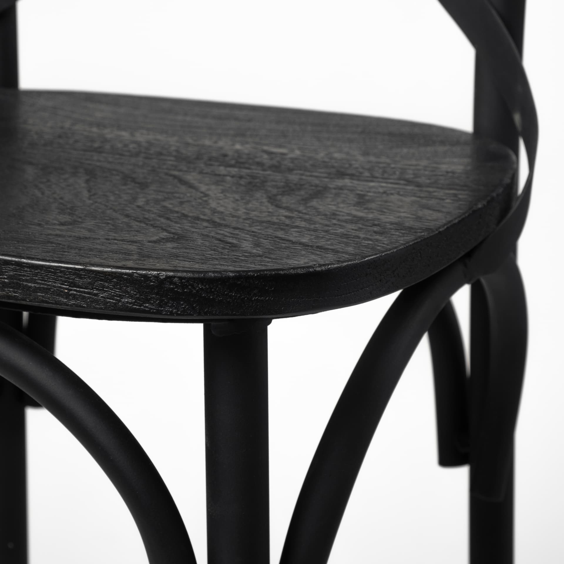 Etienne Low Back 26.25in Seat Counter Stool | Black Wood w/ Metal — product photograph