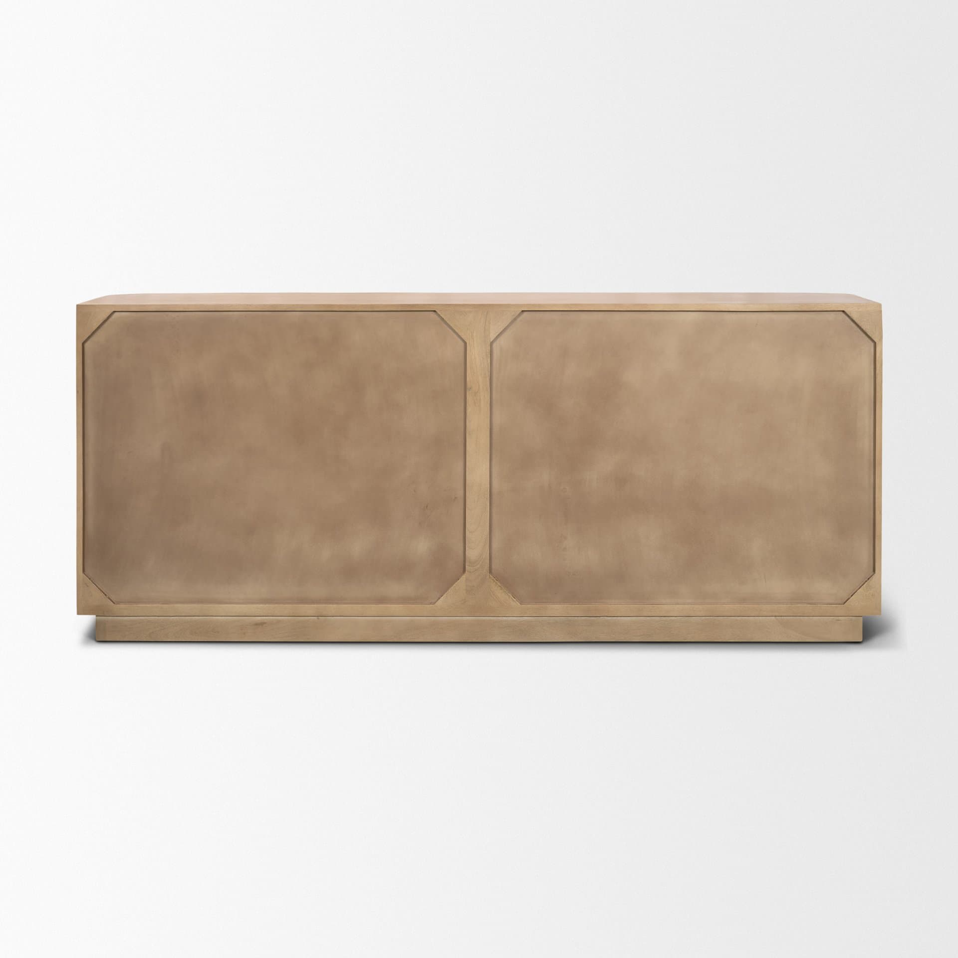 Serrin Solid Wood w/ Travertine 4 Door Closed Sideboard — product photograph