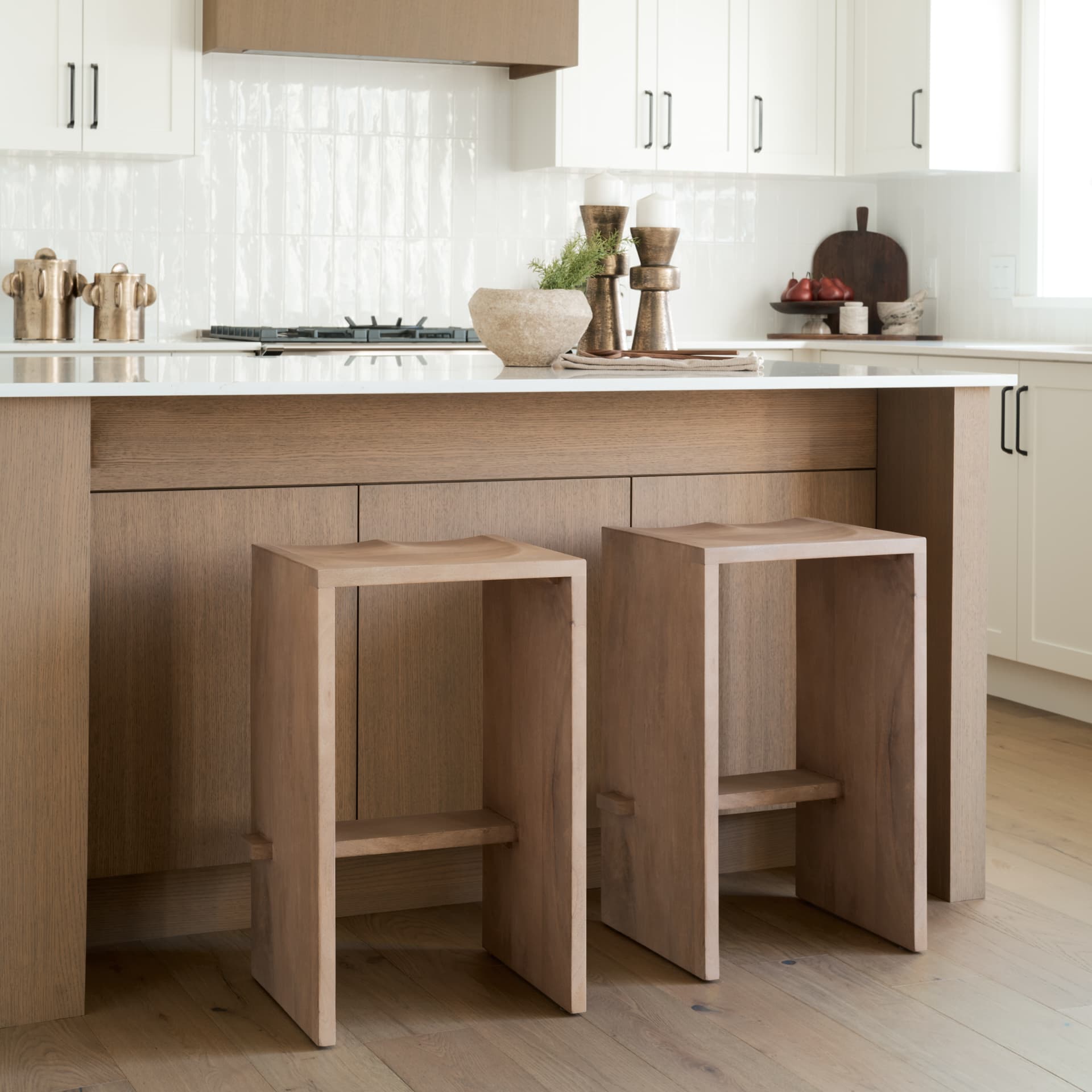 Aida Backless 26in Seat Counter Stool | Light Brown — product photograph
