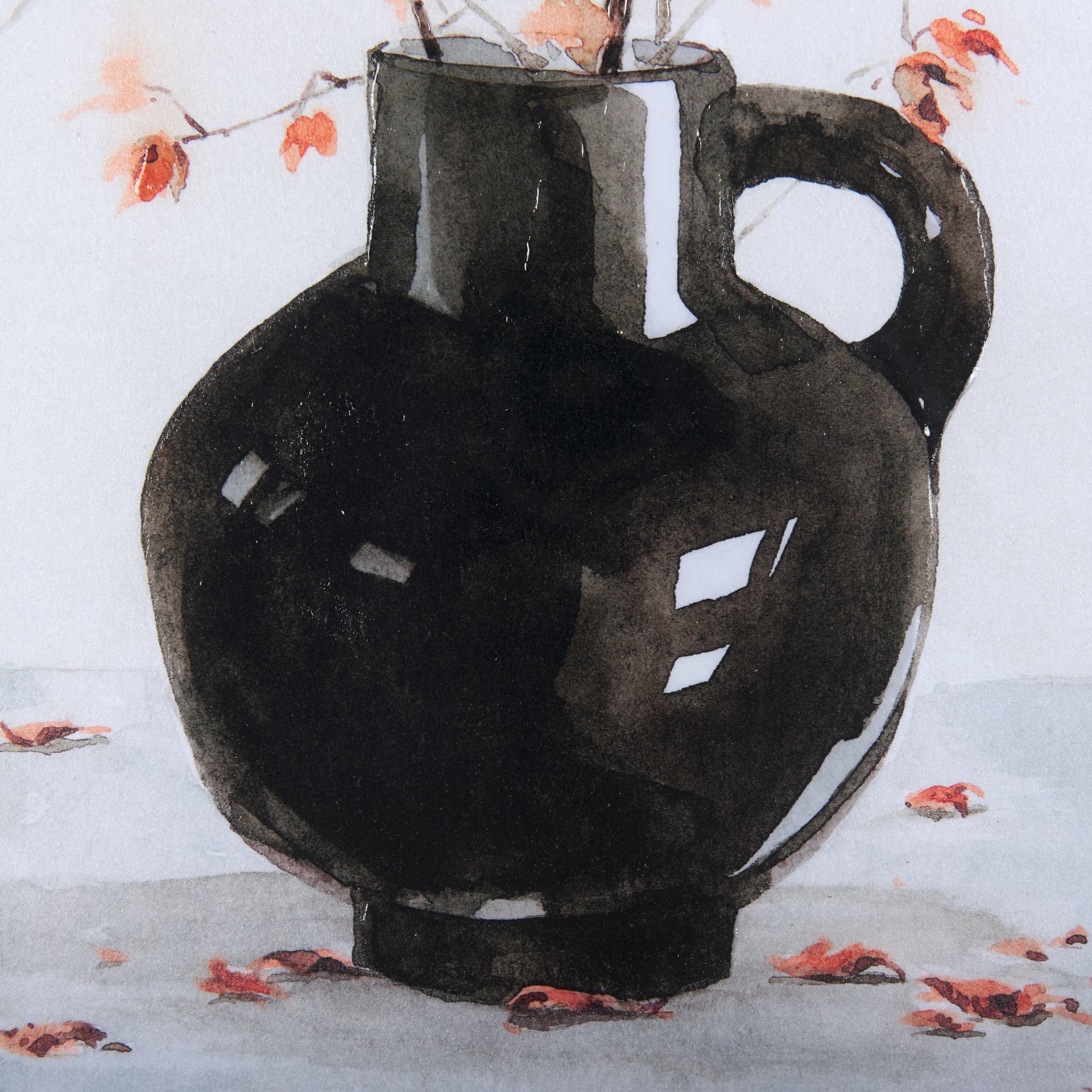 Autumn Branches II by Mercana Studio a Hand Embellished Textured Framed Art Print Matted under Glass — product photograph