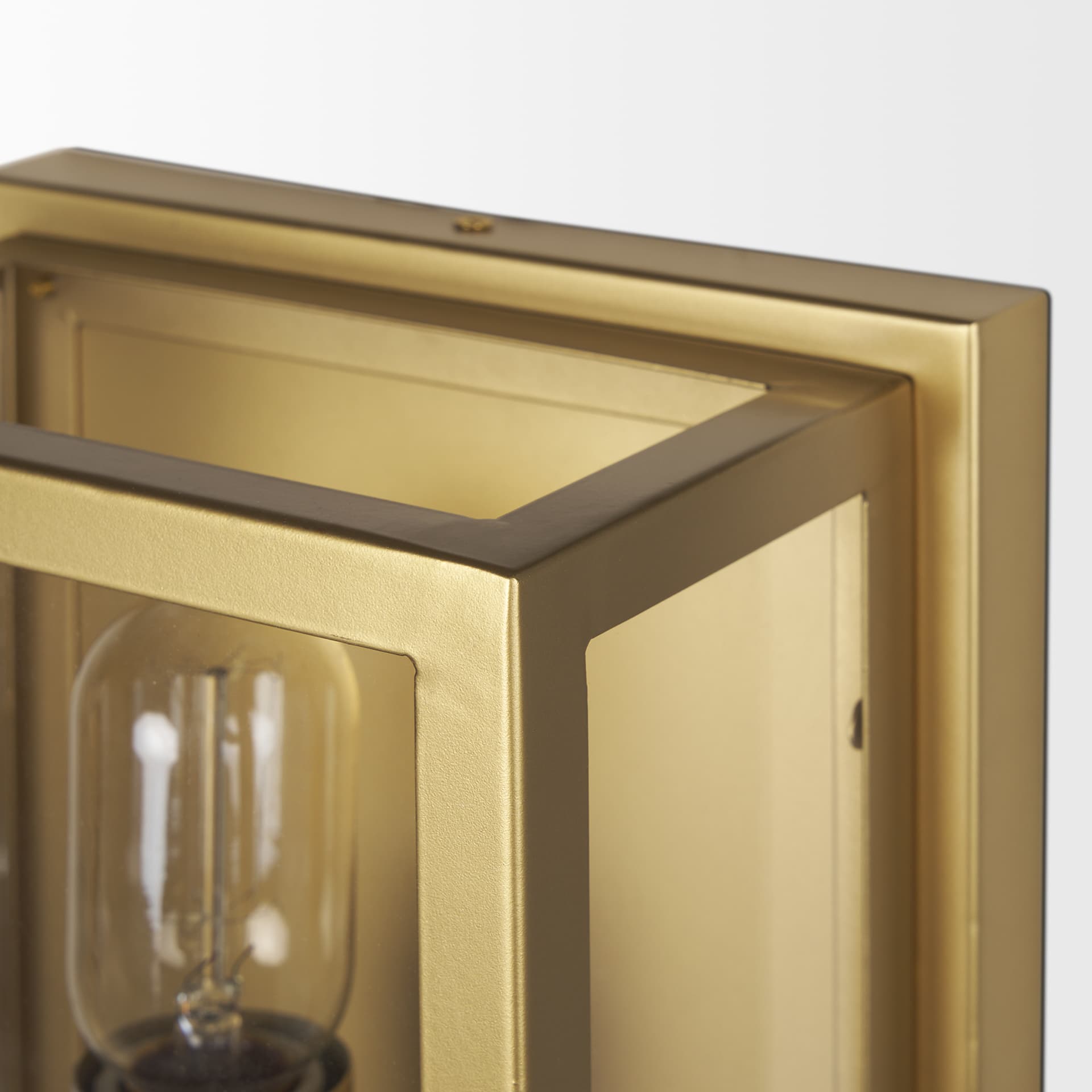 Cairn Brushed Gold Metal w/ Glass 1-Light Wall Sconce — product photograph