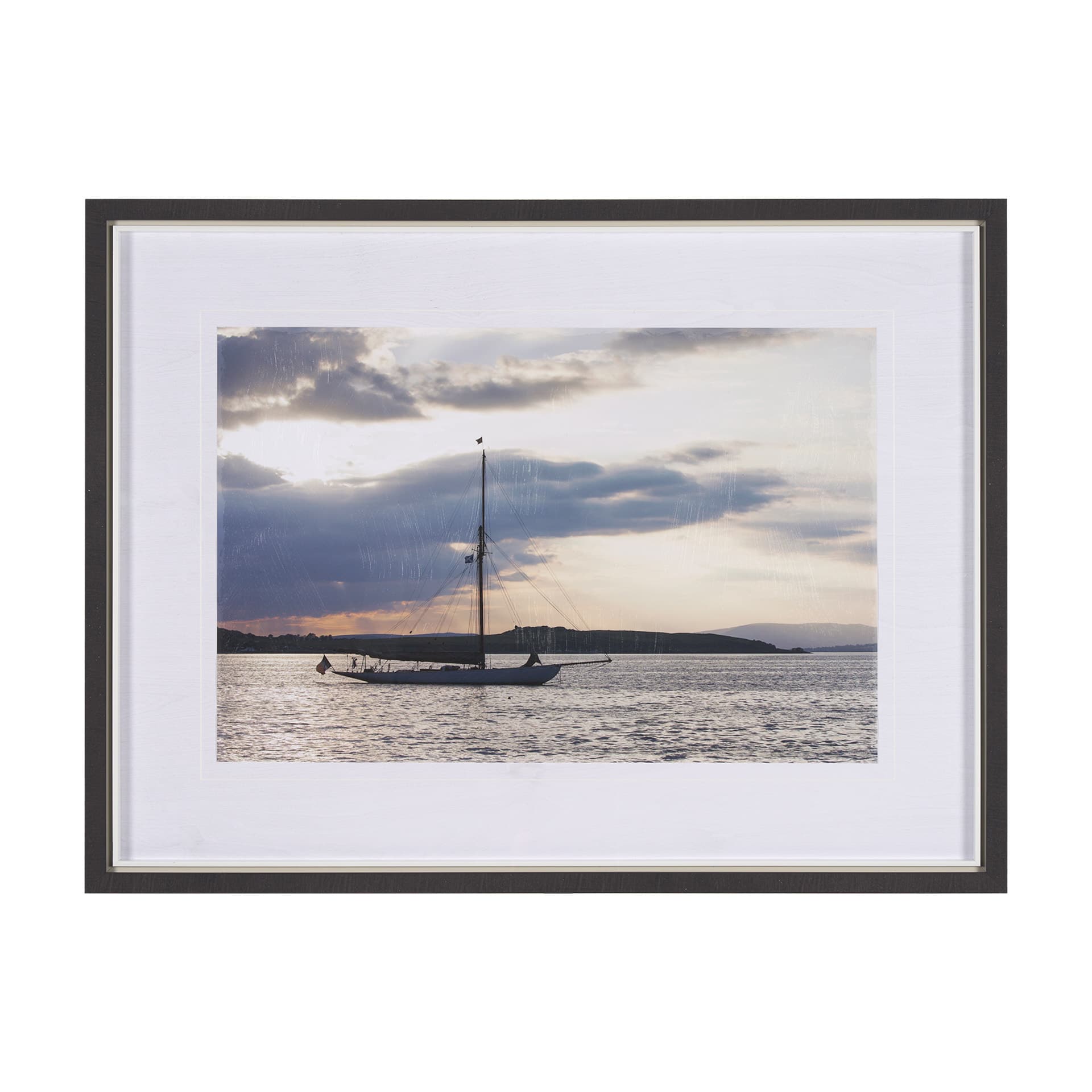 Daybreak Sail by Ben Wood a Hand Embellished Framed Photo Art Print Matted under Glass — product photograph