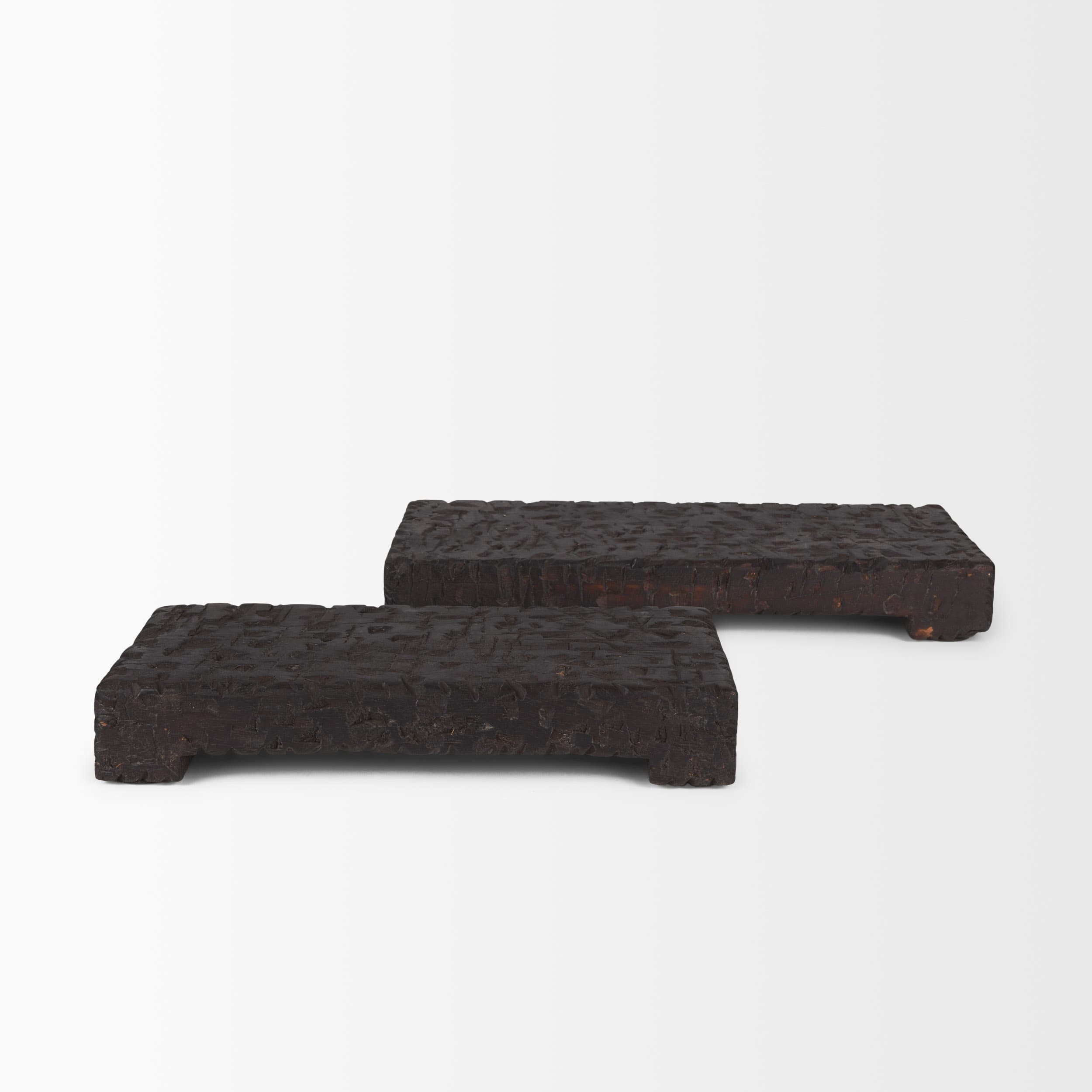 Shira Reclaimed Dark Brown Wooden Riser (Set of 2) — product photograph