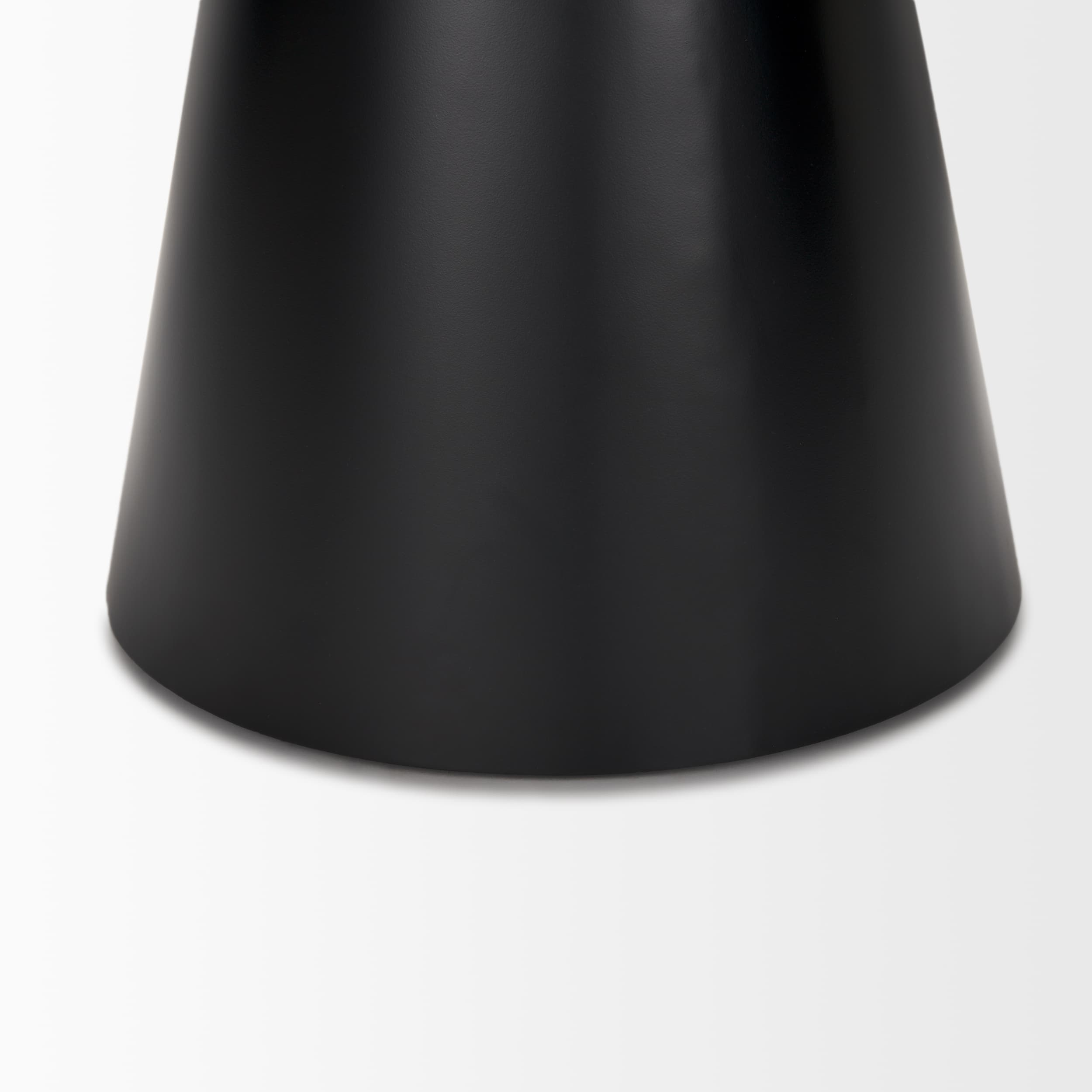 Mitchell 22.0L x 22.0W x 23.0H Black Metal Pedetal Base with Brown Wood Top Side Table — product photograph