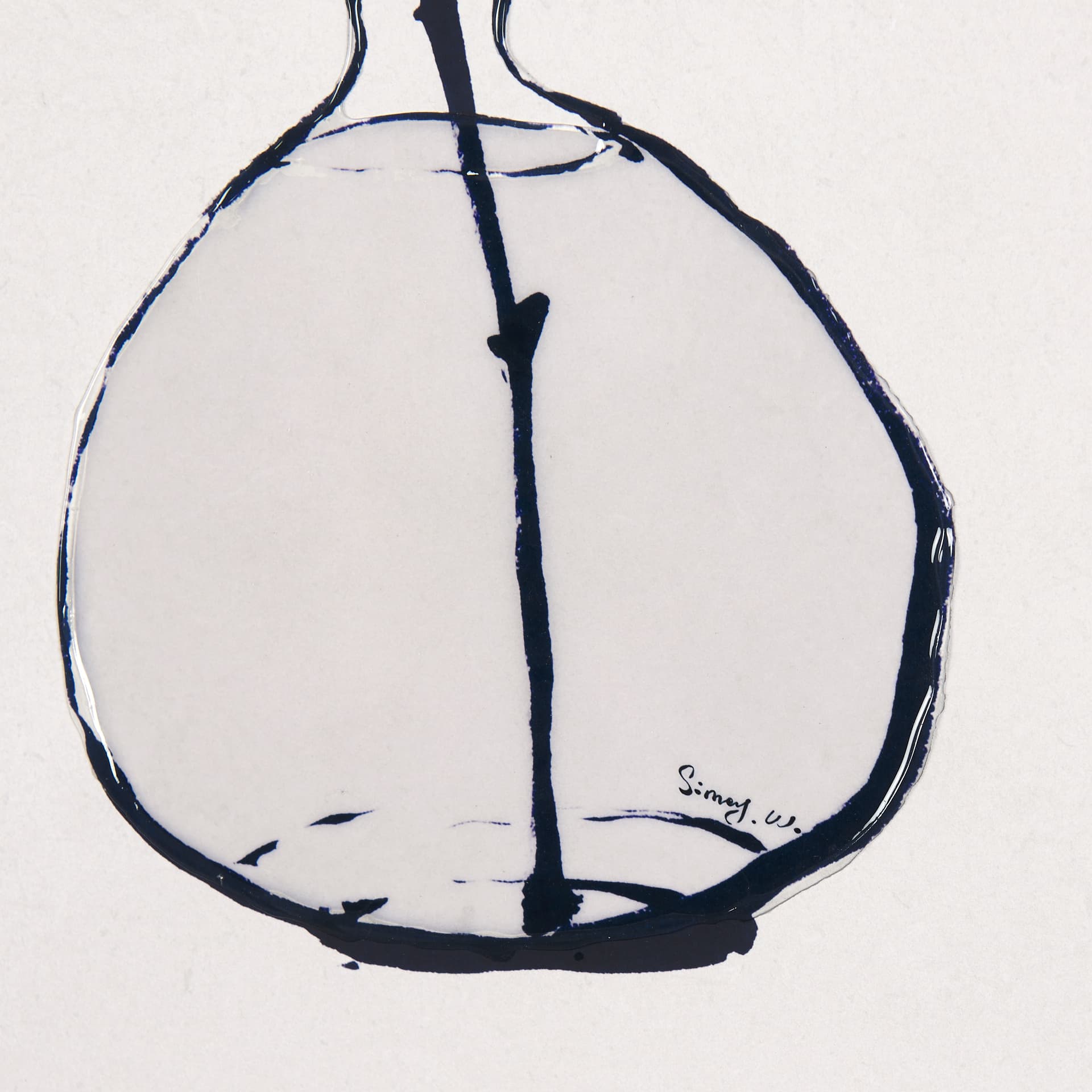 Sapphire Vase I by Mercana Studio a Hand Embellished Textured Framed Art Print Matted under Glass — product photograph