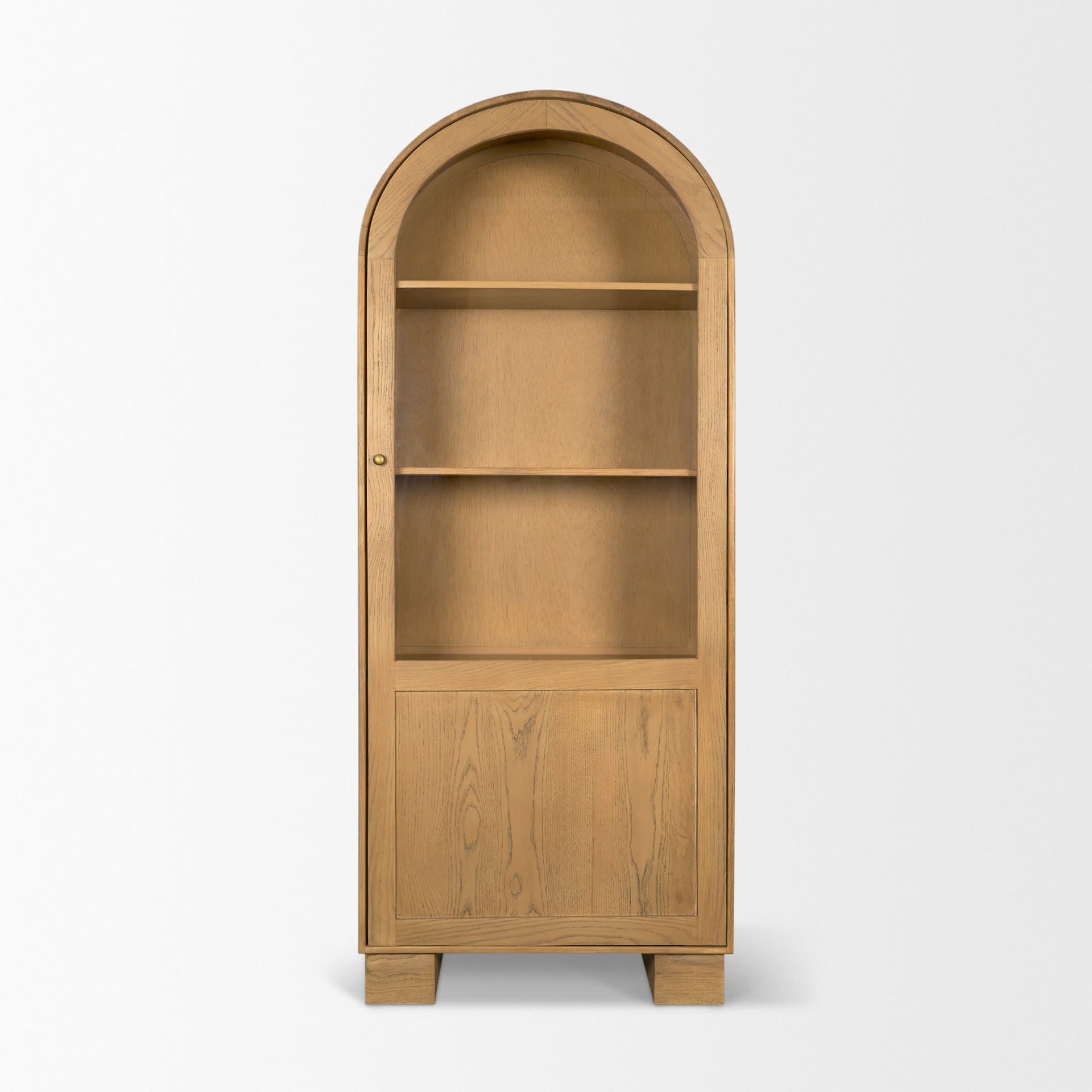 Hawthorne Solid Oak Wood w/ Glass Curio Cabinet — product photograph