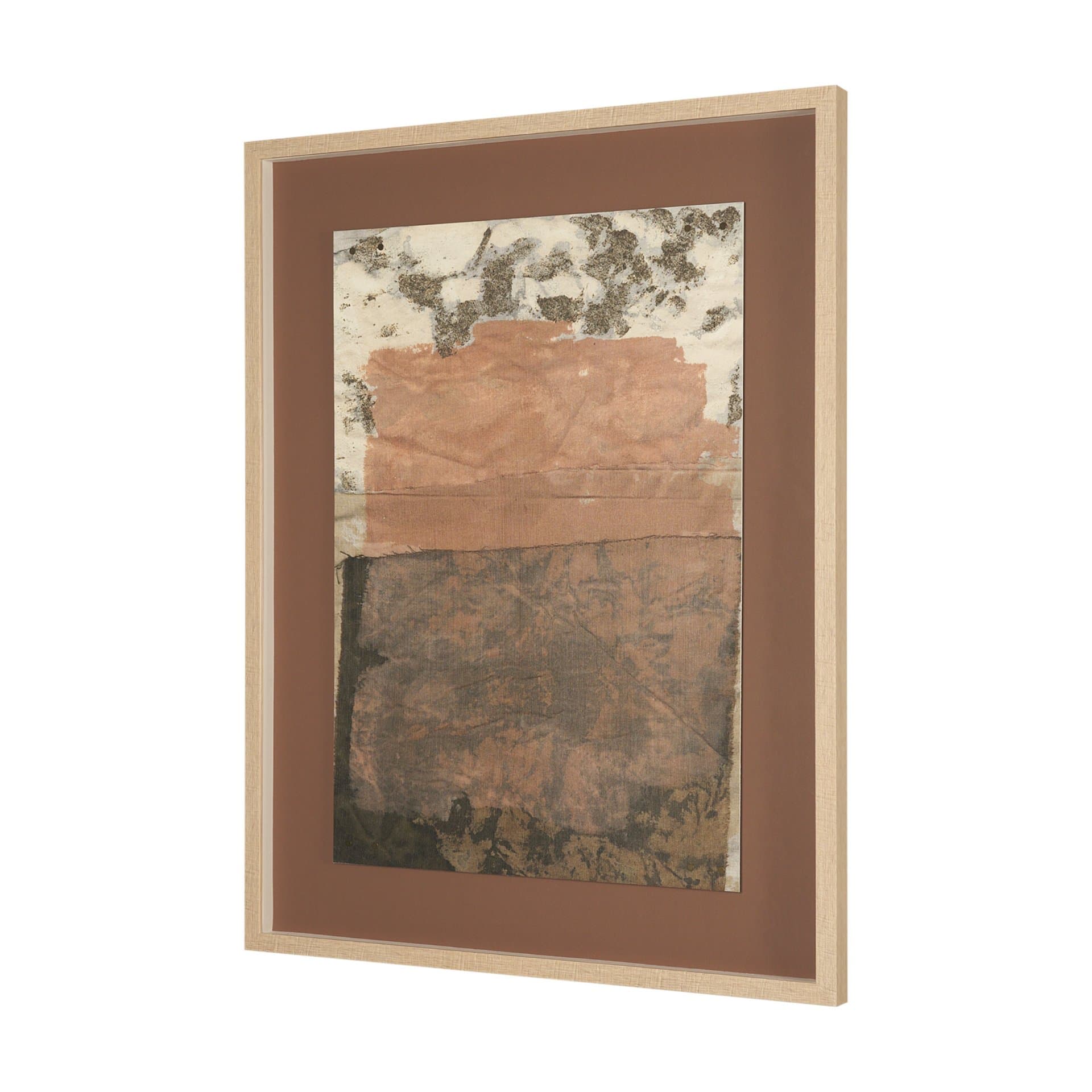 Textural Echo - Patina by Kristine Hegre Hand Embelished Textured Framed Artwork Matted under Glass — product photograph