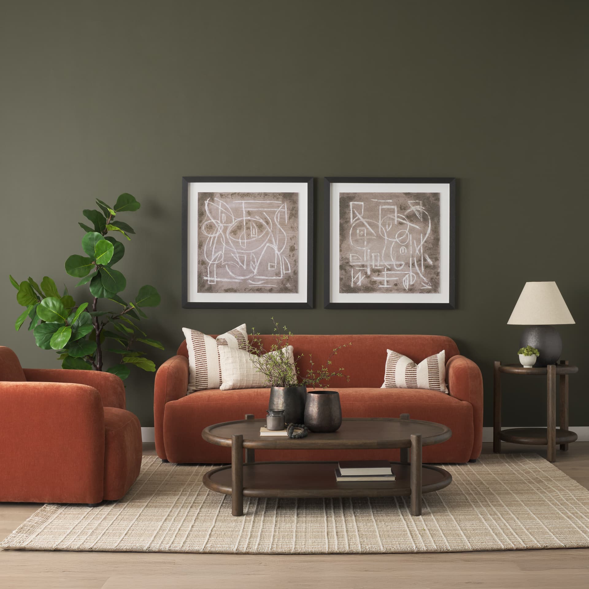 Romi Dark Brown Wood w/ Bottom Shelf Round Accent Table — product photograph