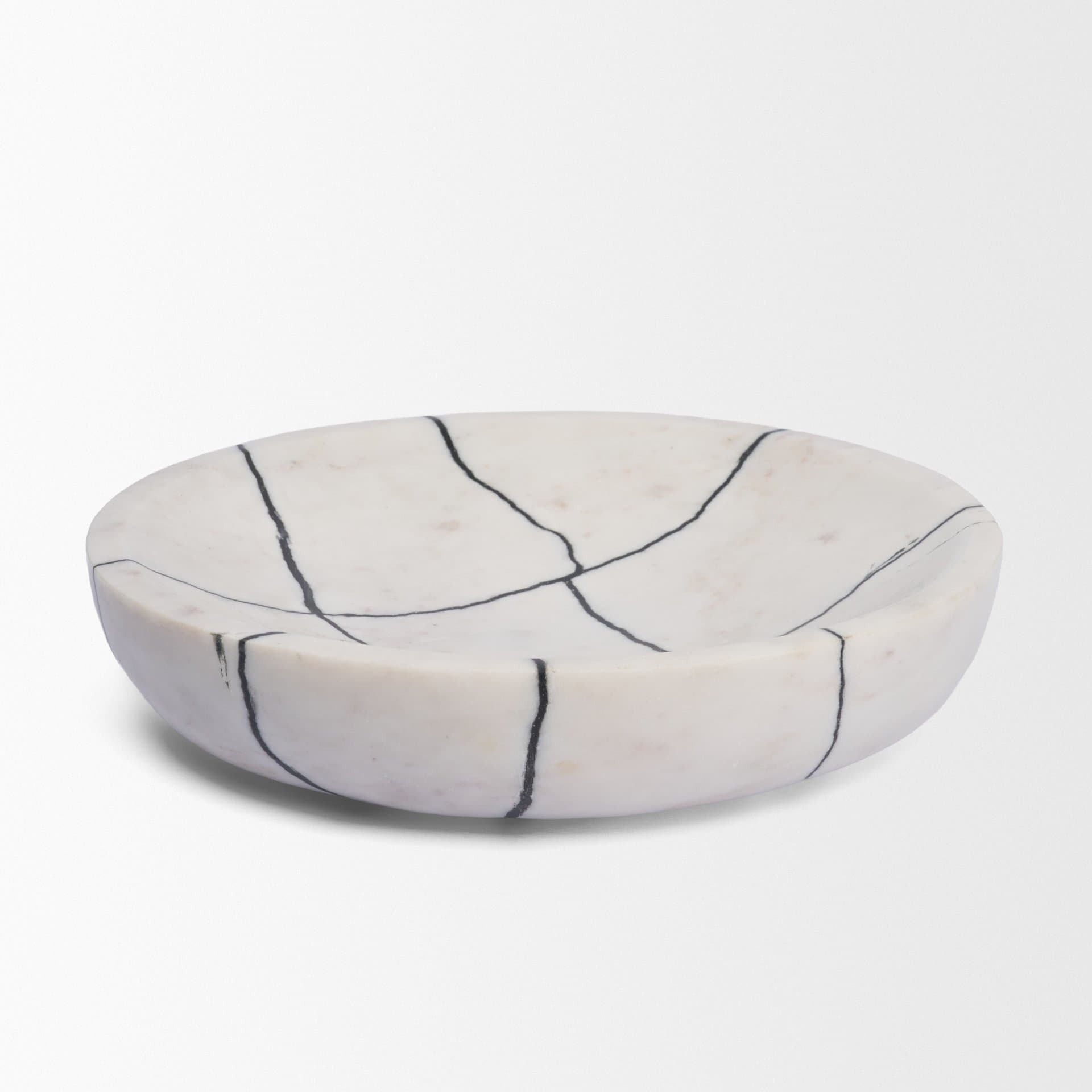 Sintessi Round White Marble Decorative Bowl — product photograph