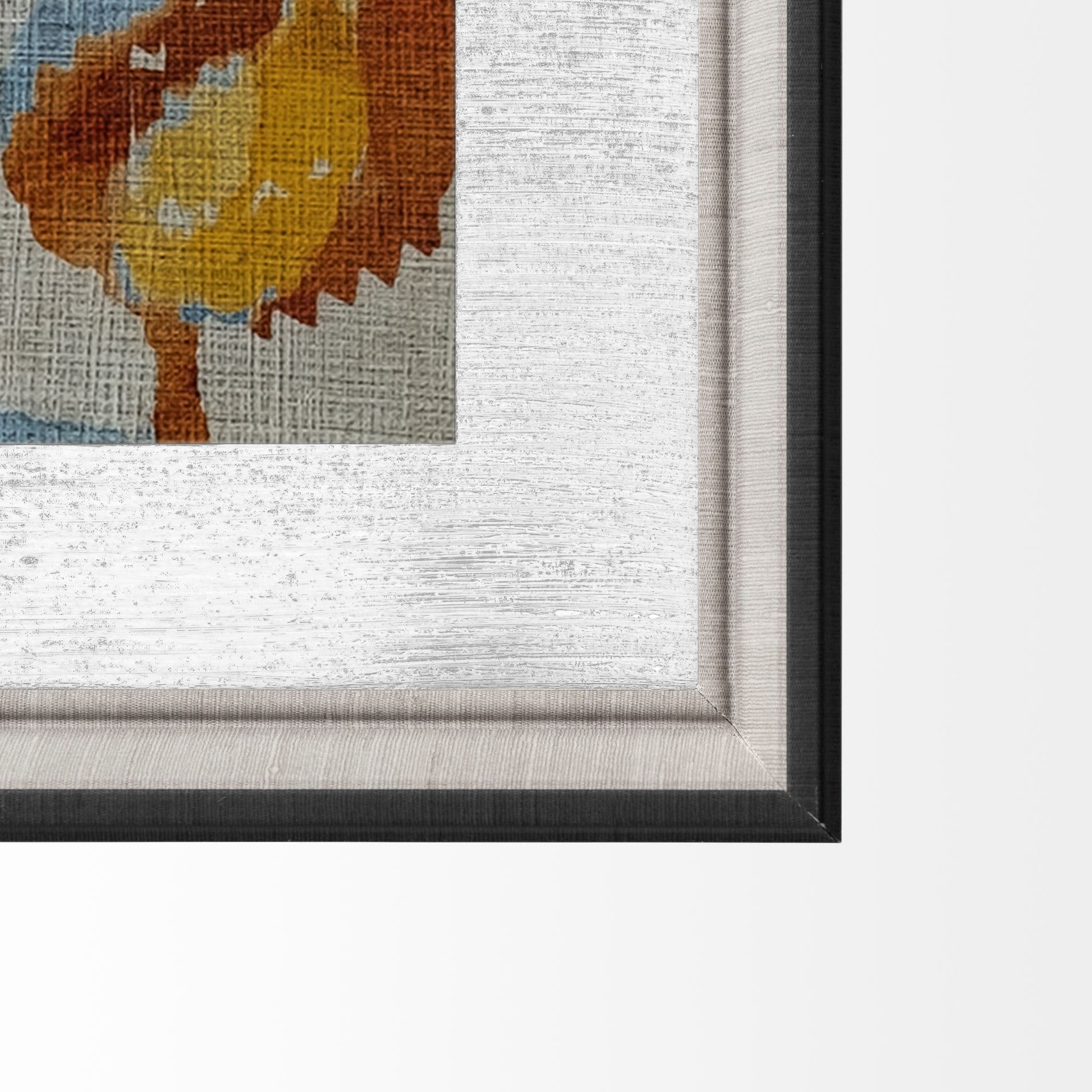 Bohemian Ikat I by Chariklia Zarris a Hand Embellished Textured Framed Art Print Matted under Glass — product photograph