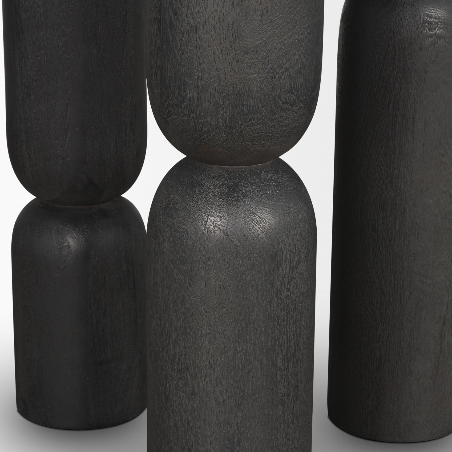 Sonel Matte Black Wood Pedestal Foyer Table — product photograph