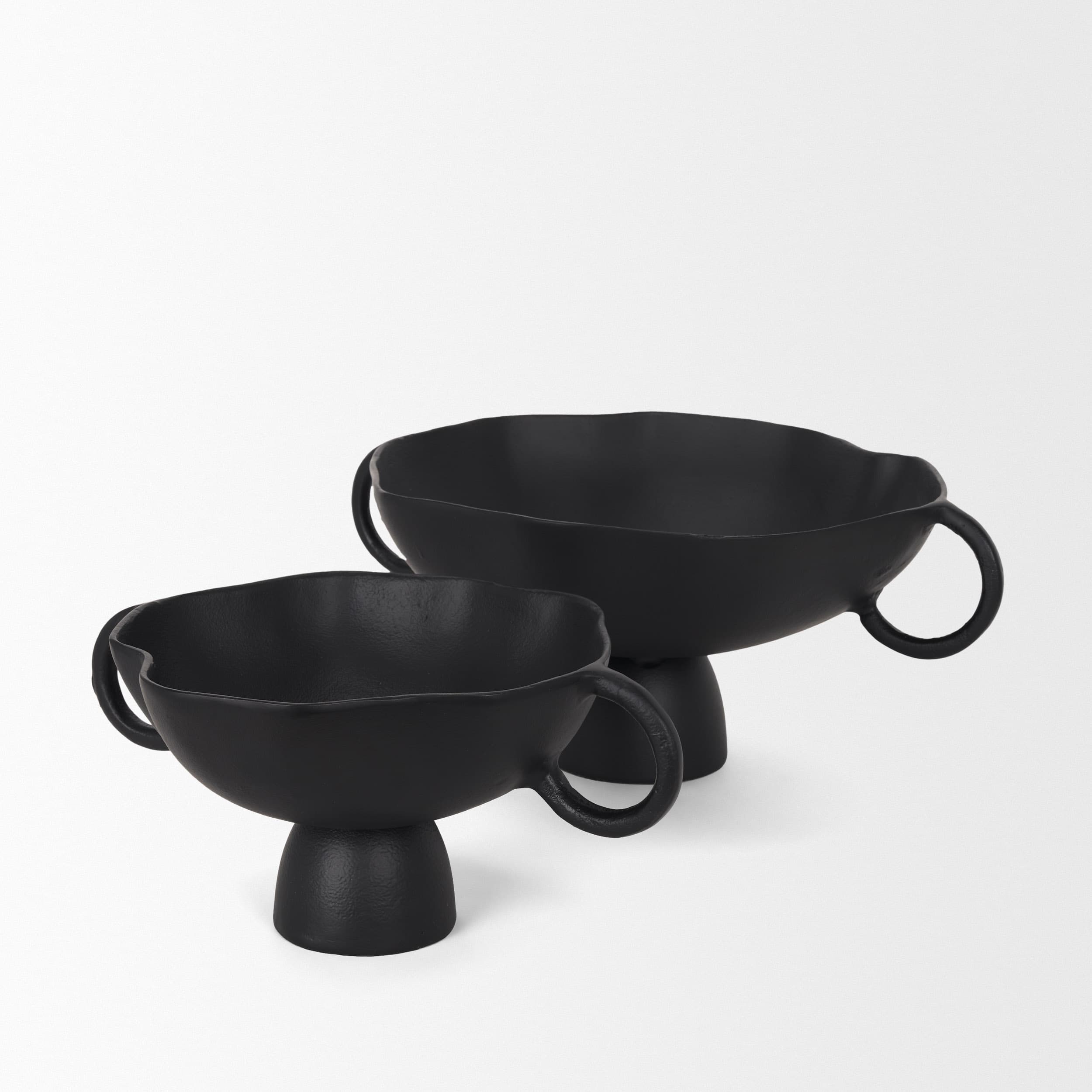 Radka Small Matte Black Metal Decorative Bowl — product photograph