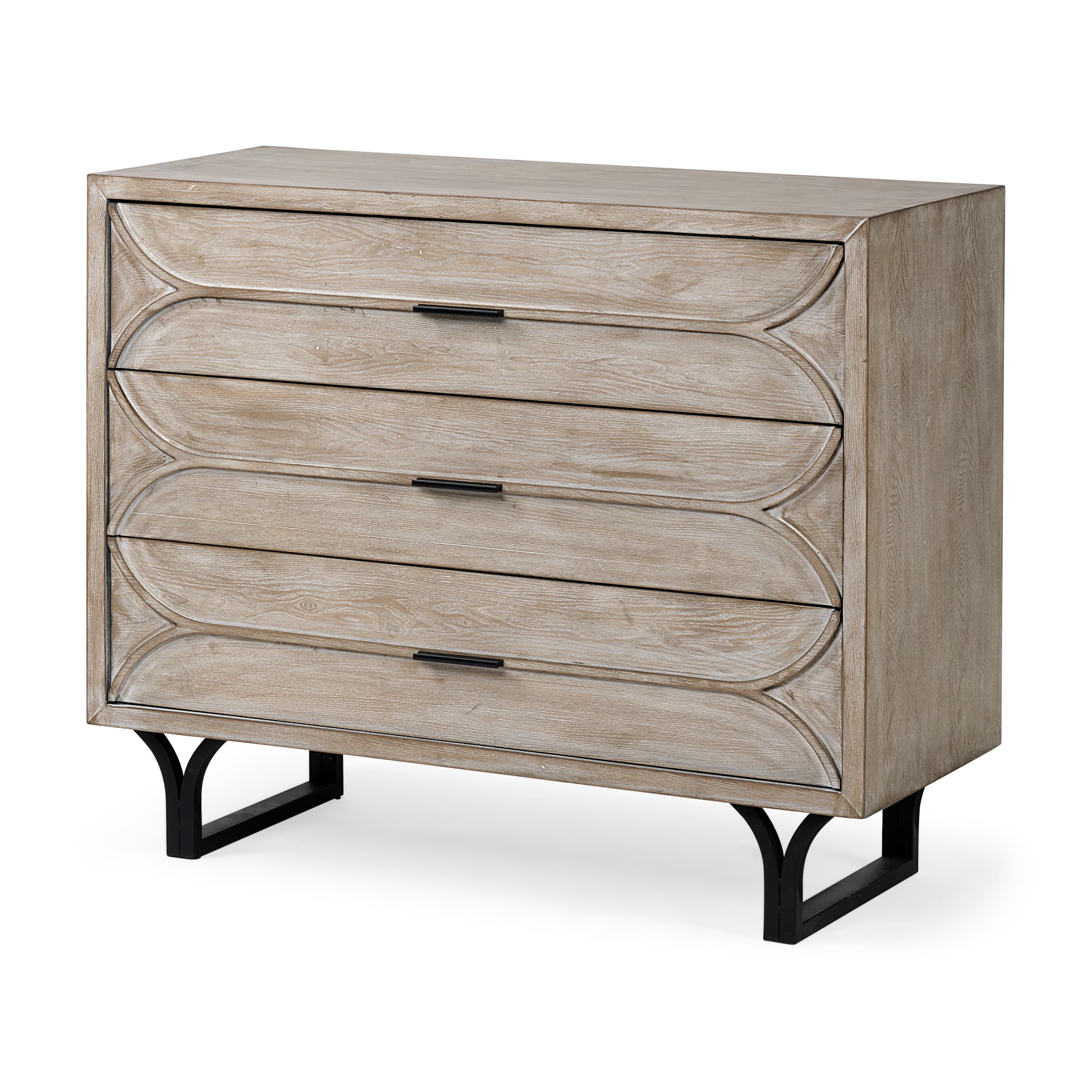 Giselle I 40L x 16W Light Brown Fir Veneer 3 Drawer Accent Cabinet — product photograph