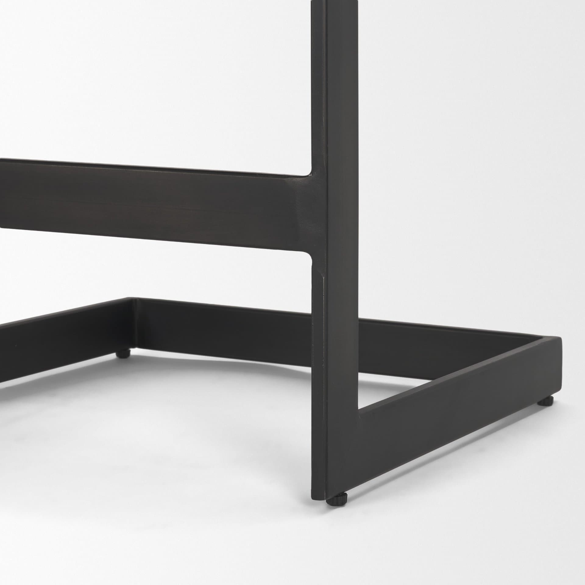 Kiran Backless 26in Seat Counter Stool | Black Wood w/ Black Metal — product photograph
