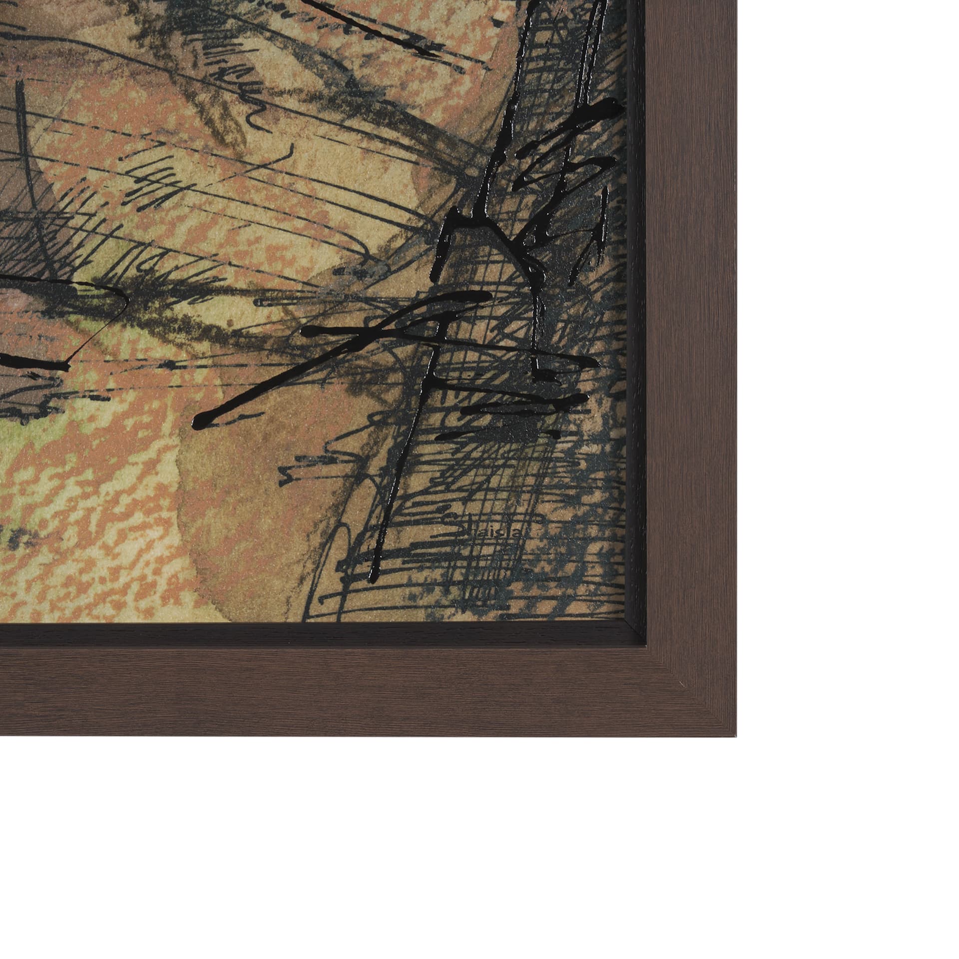 Canyon View by Mercana Studio a Hand Embellished Textured Framed Art Print Matted under Glass — product photograph