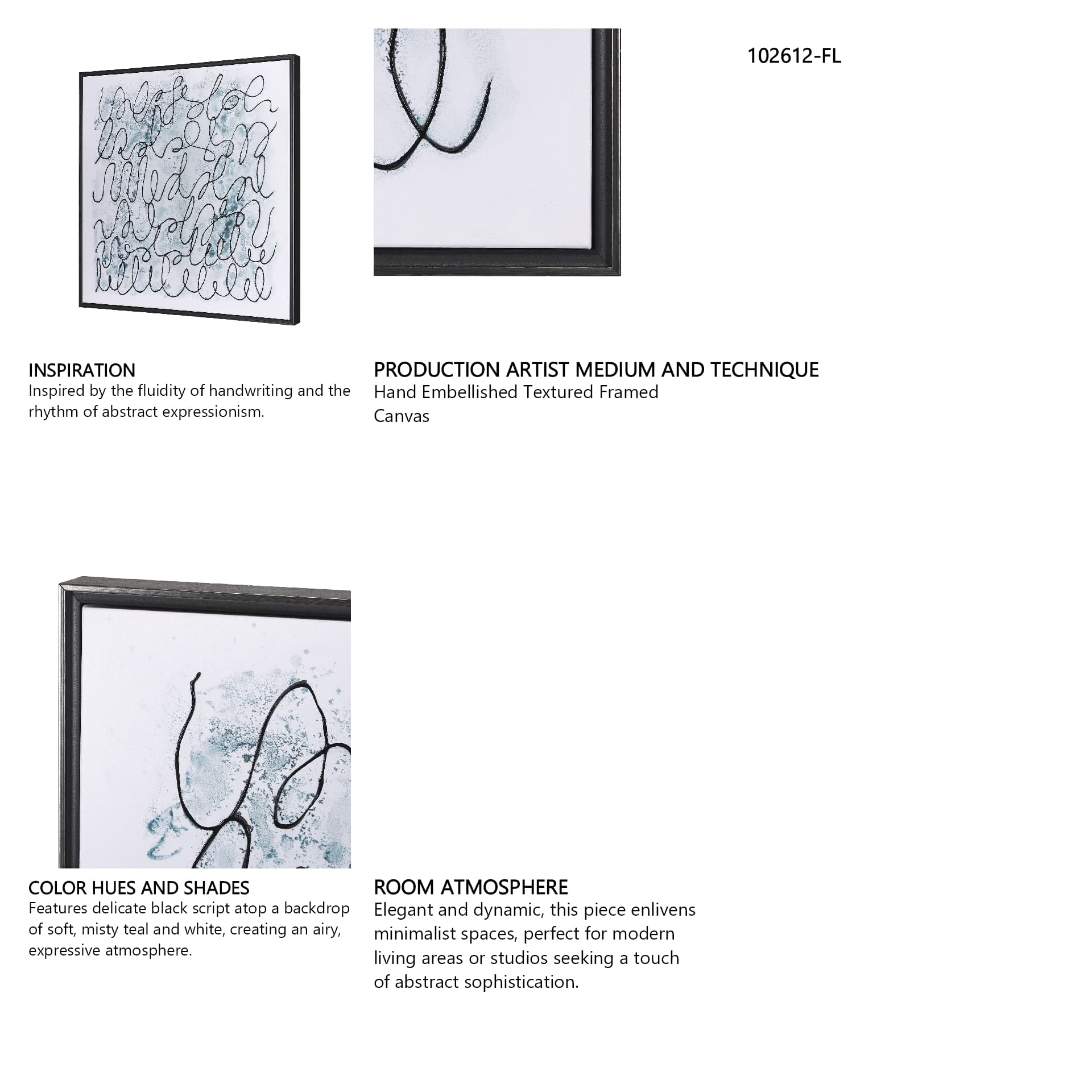 Story Telling by Mercana Studio a Hand Embellished Textured Framed Canvas — in a styled room