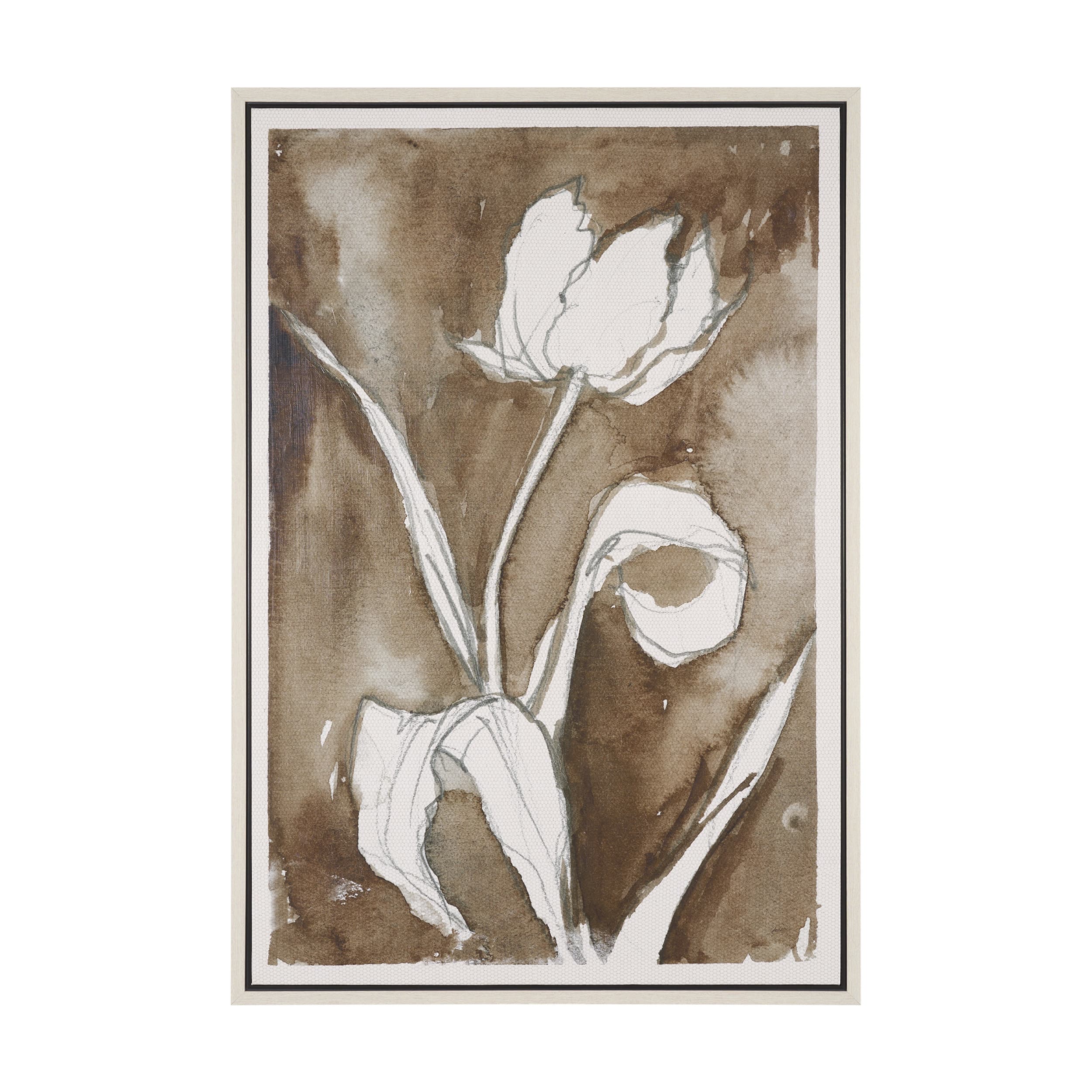 Tulip Bloom V by Mercana Studio Hand-Embellished Textured Framed Canvas Artwork — product photograph