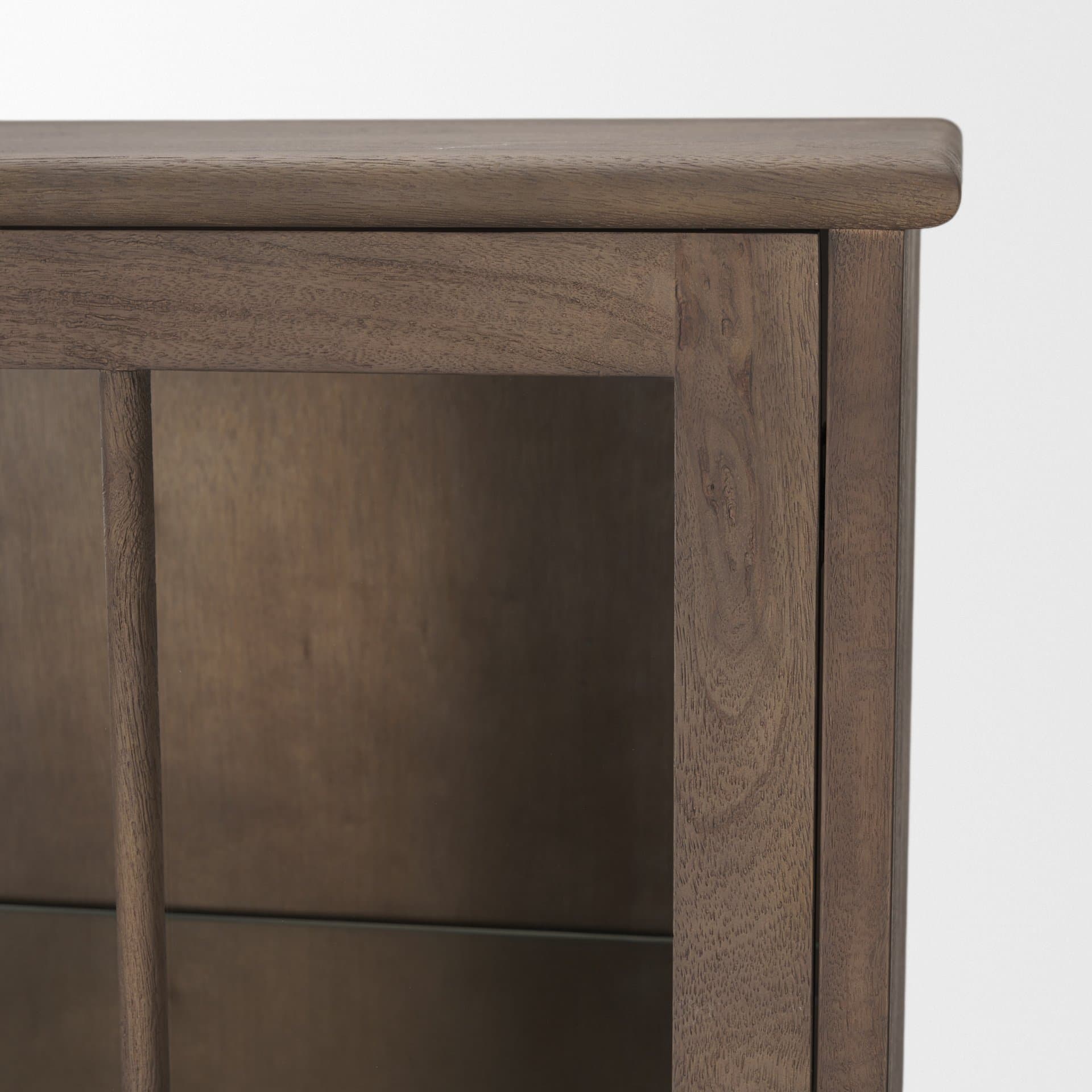 Cromwell Spiral Turned Display Cabinet | Mid-Brown Wood — product photograph