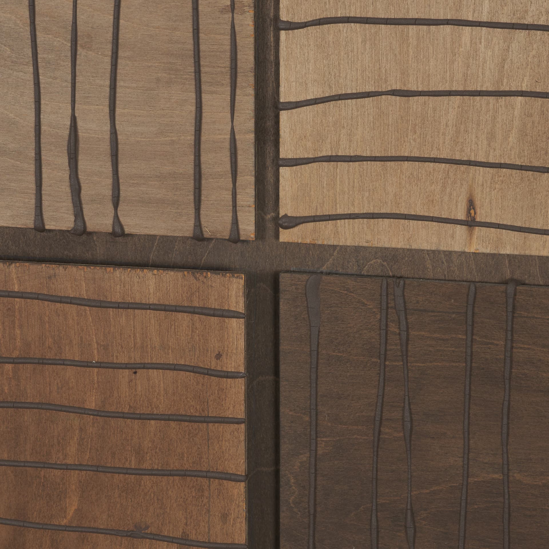 Timber Mosaic II by Mercana Studio Handmade Original Framed Artwork Matted — product photograph