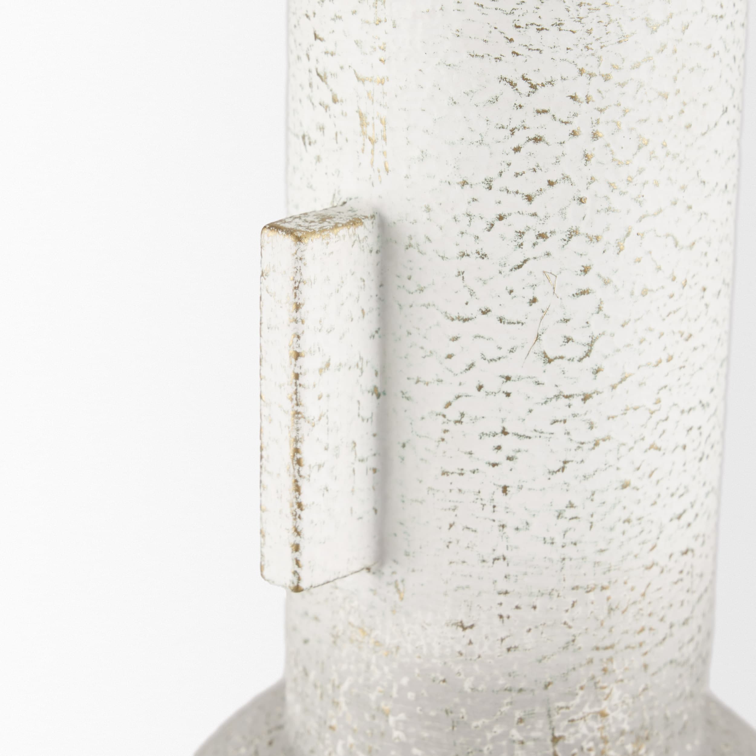 Torres Tall Textured Off White w/ Gold Metal Vase — product photograph