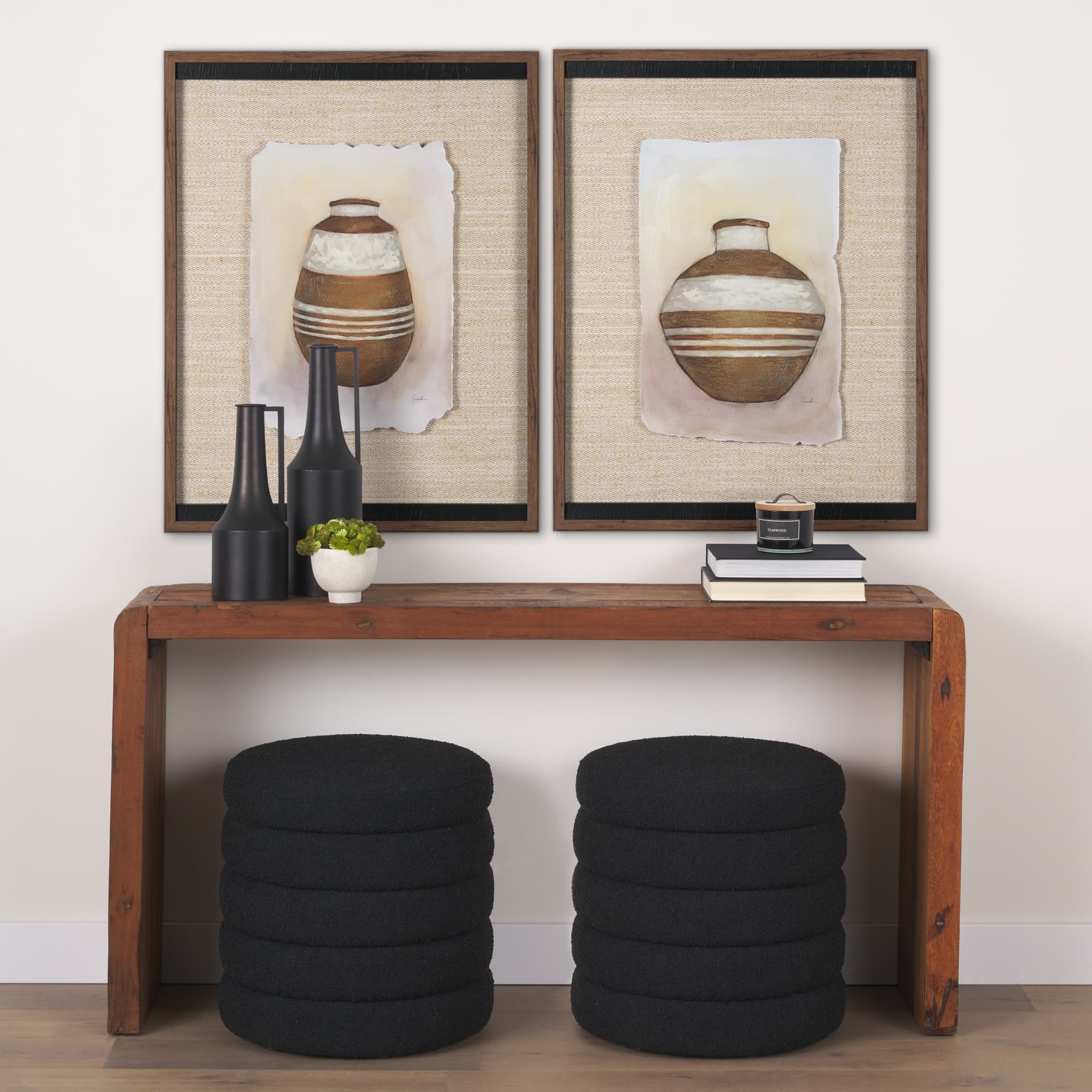 Peruvian Beginnings I by Mercana Studio Hand Embelished Textured Framed Artwork Matted under Glass — in a styled room