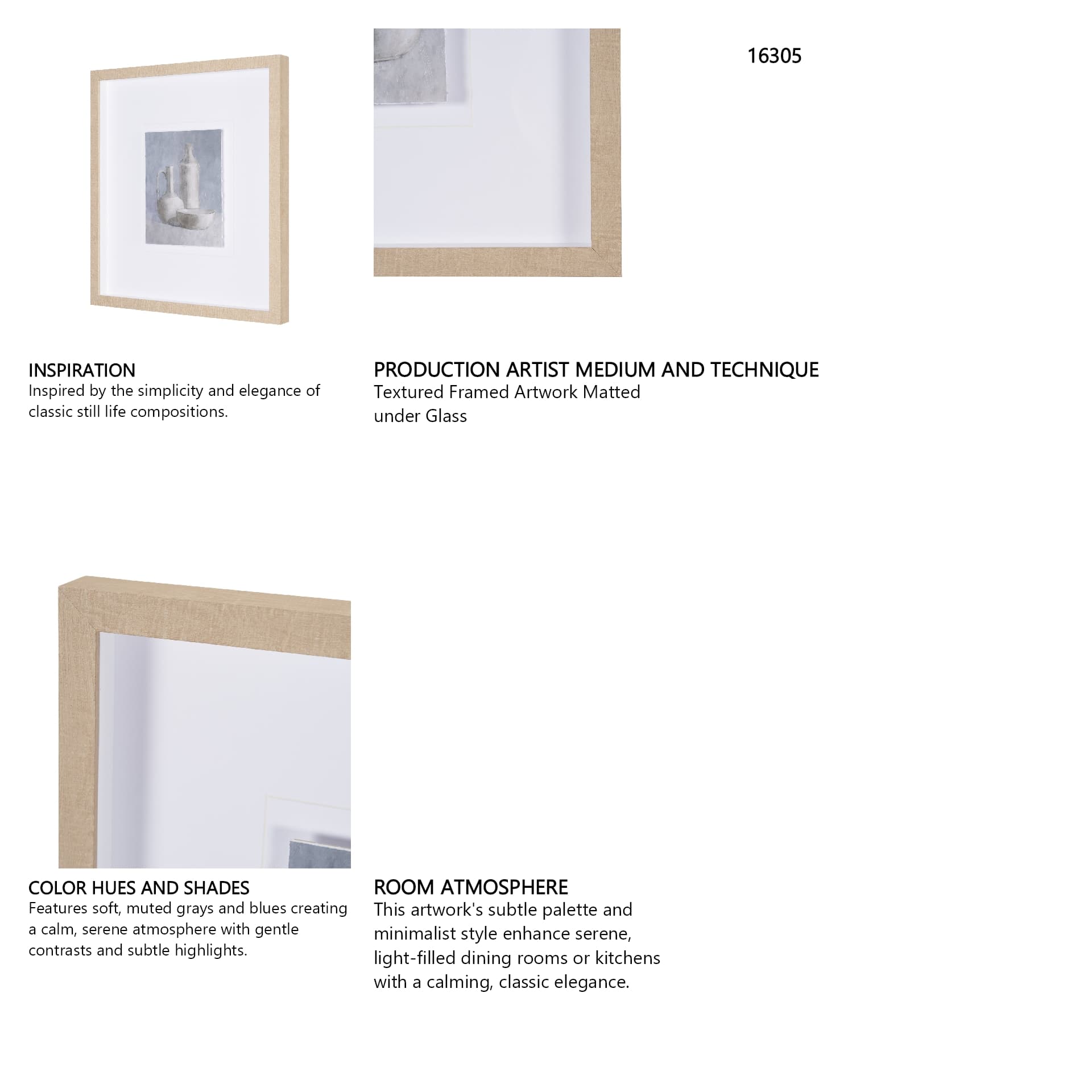 Studies in White and Ash: Study IV by Mercana Studio Textured Framed Artwork Matted under Glass — product photograph