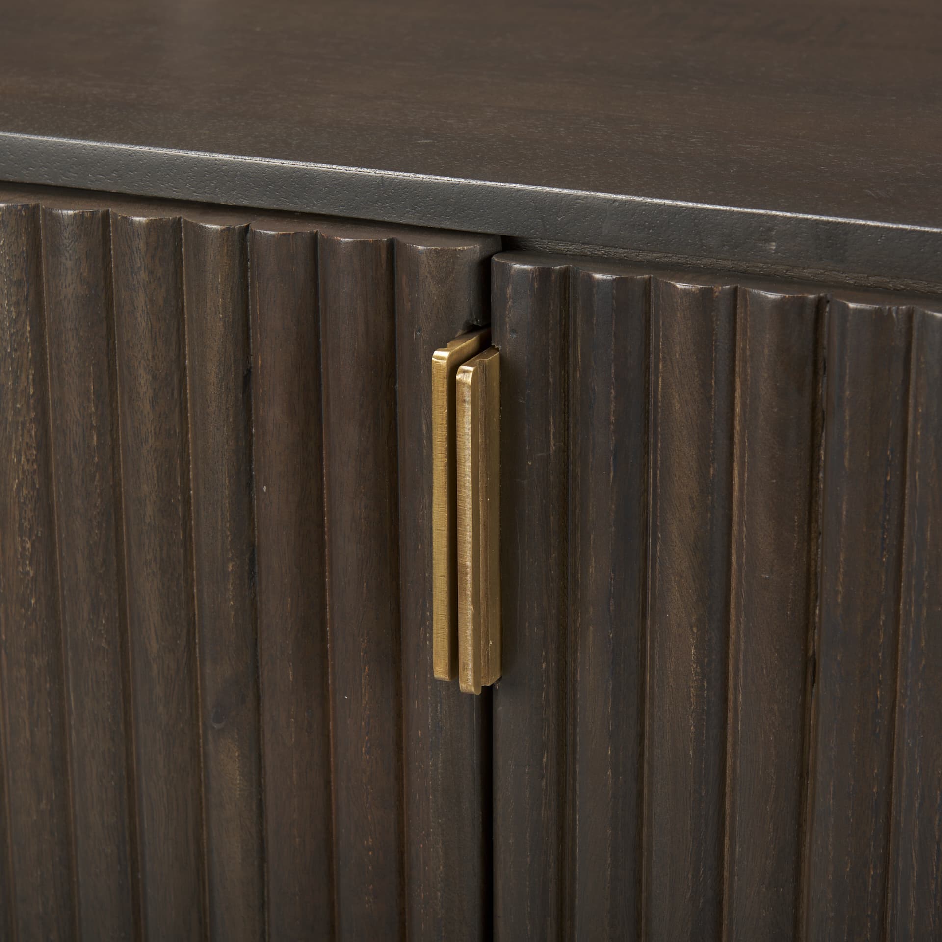 Terra 72L x 18W x 32H Dark Brown Wood Fluted Sideboard — product photograph