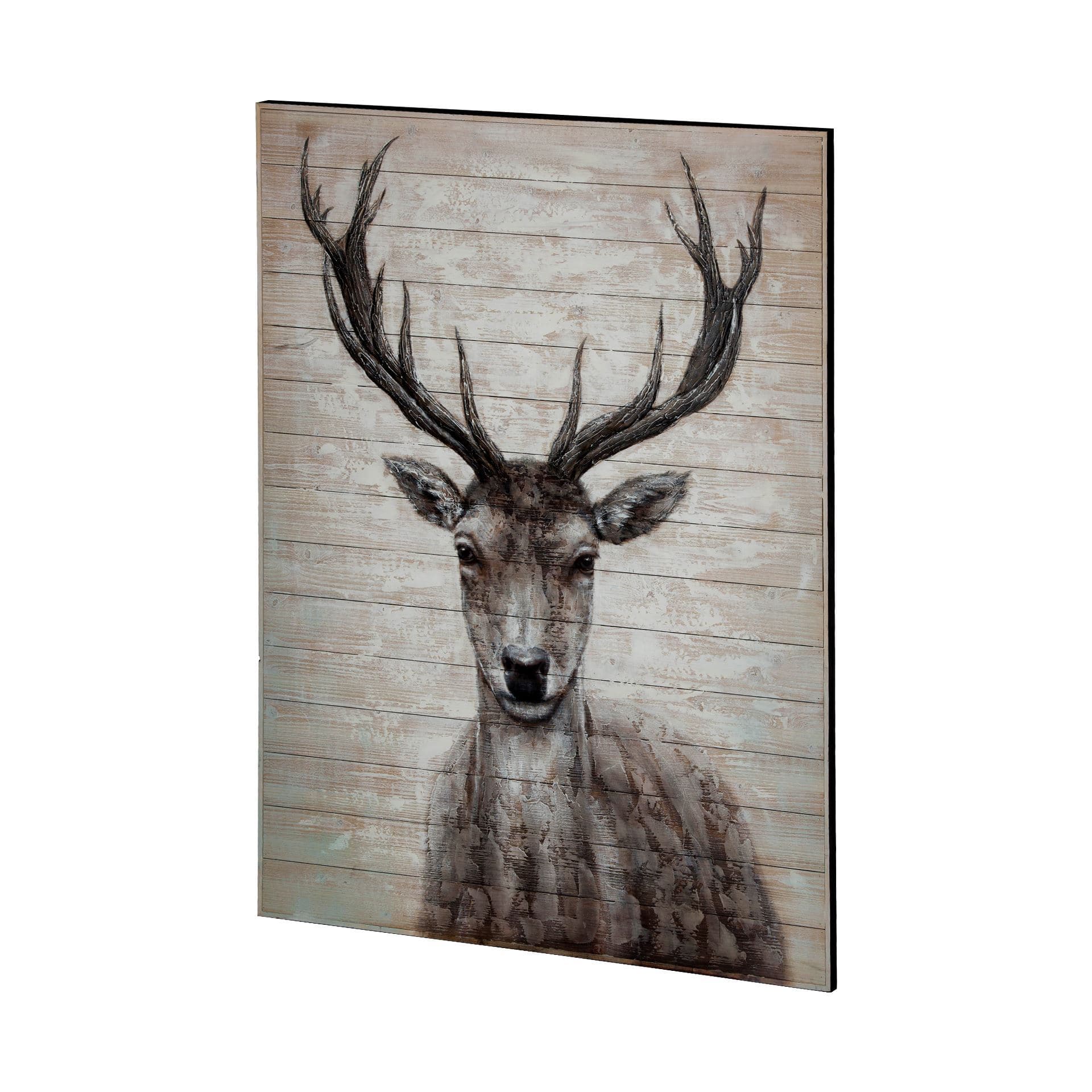 White Tail II 48x60 Deer Original Hand Painted on Wood Oil Painting — product photograph