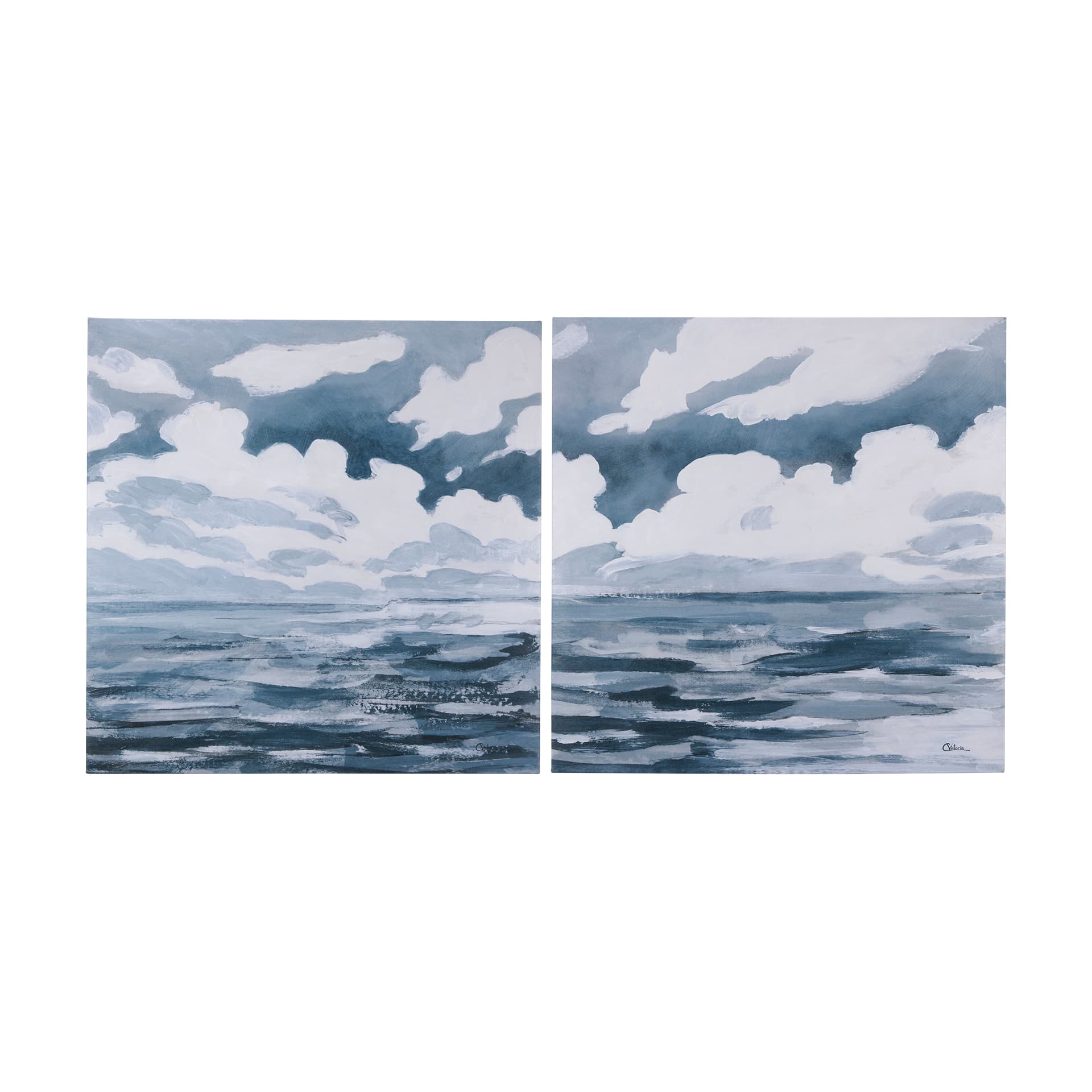 Clouds and sea I by Mercana Studio a Hand Embellished Textured Canvas — product photograph